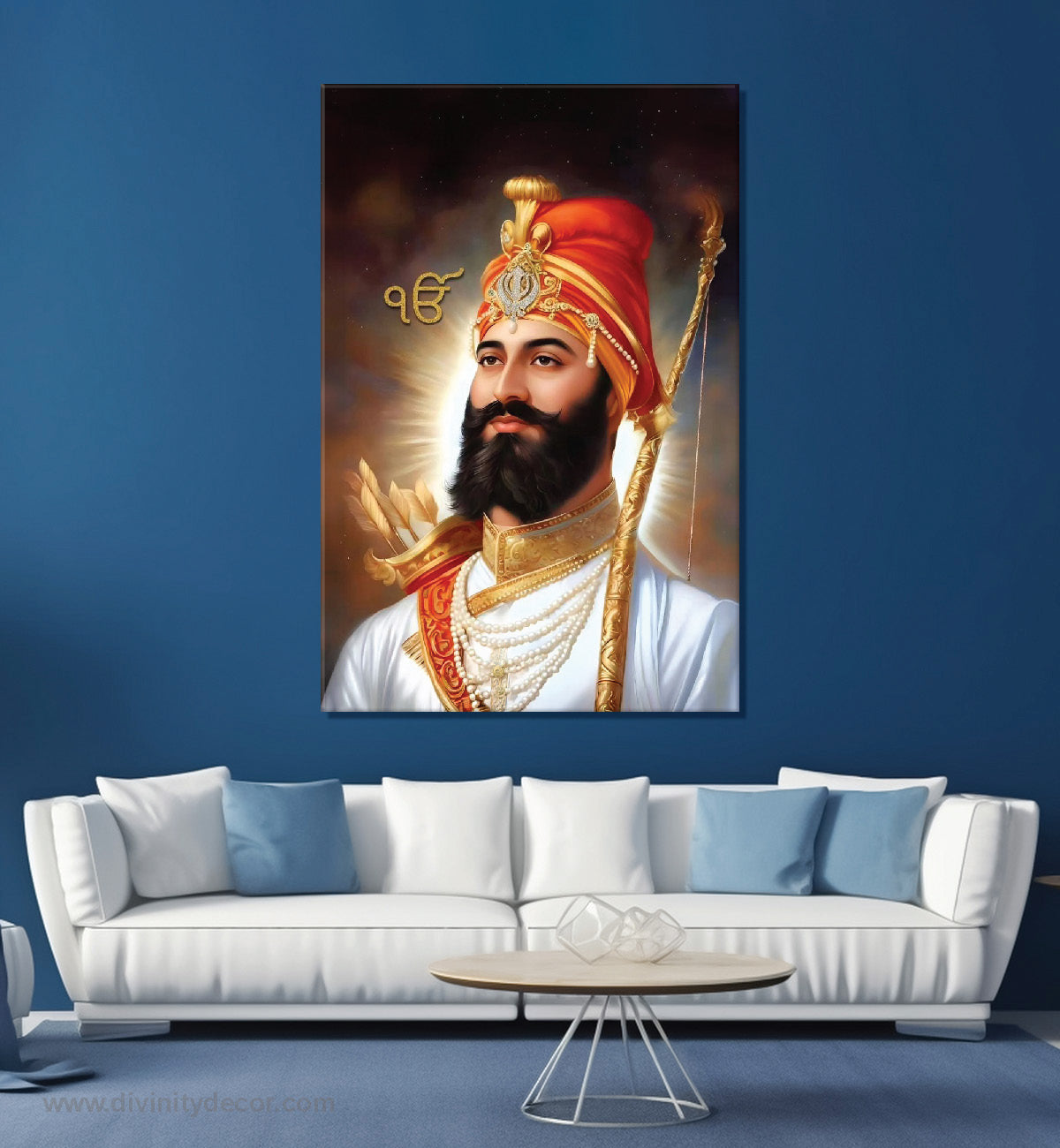 Guru Gobind Singh Ji Royal Portrait Canvas Painting 12