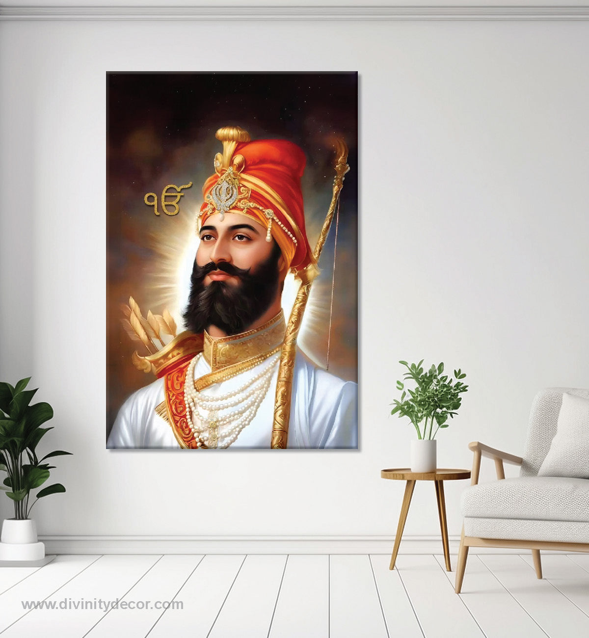 Guru Gobind Singh Ji Royal Portrait Canvas Painting 12