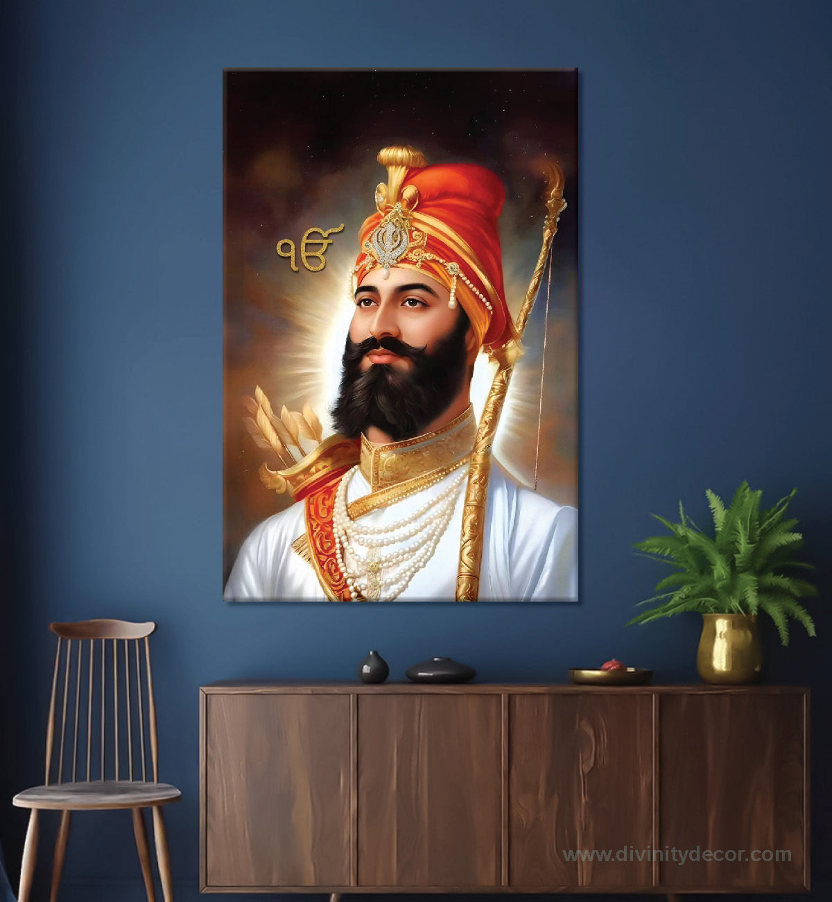 Guru Gobind Singh Ji Royal Portrait Canvas Painting 12