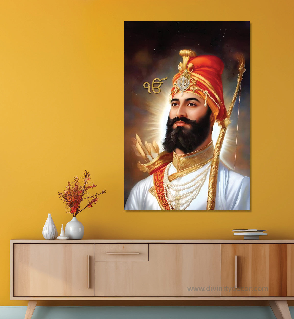 Guru Gobind Singh Ji Royal Portrait Canvas Painting 12
