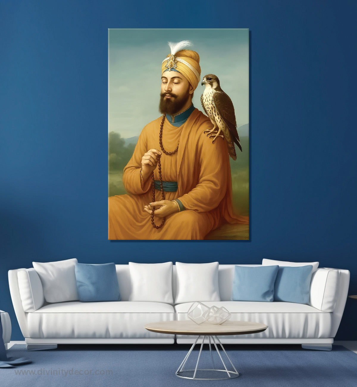 Meditating Guru Gobind Singh Ji Canvas Wall Art 13