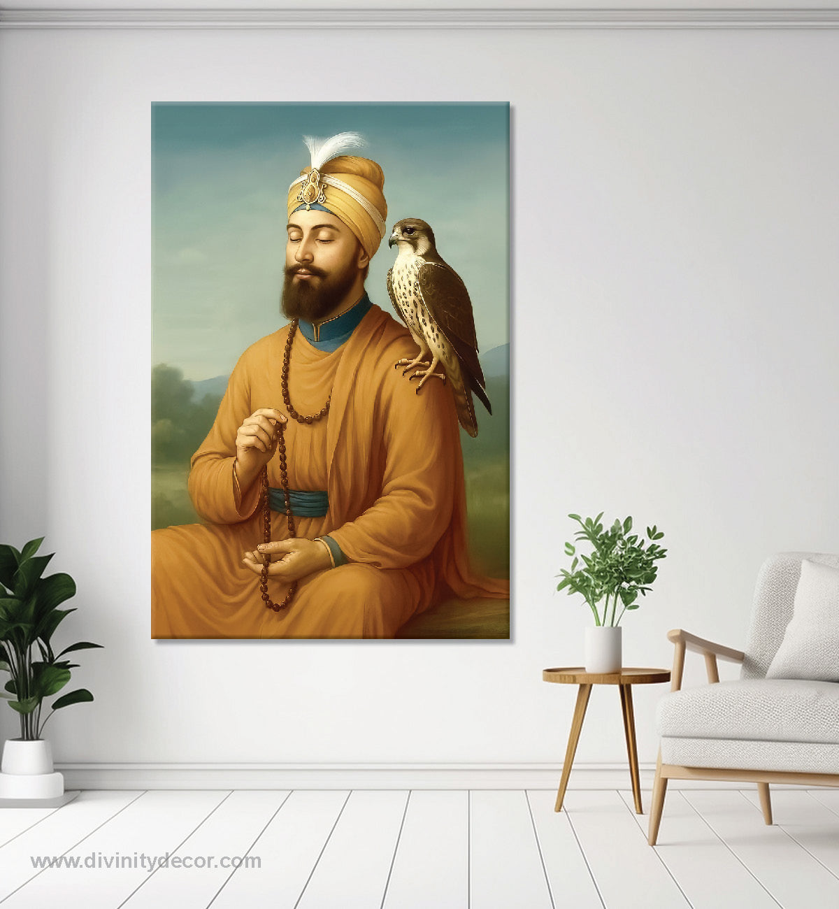 Meditating Guru Gobind Singh Ji Canvas Wall Art 13