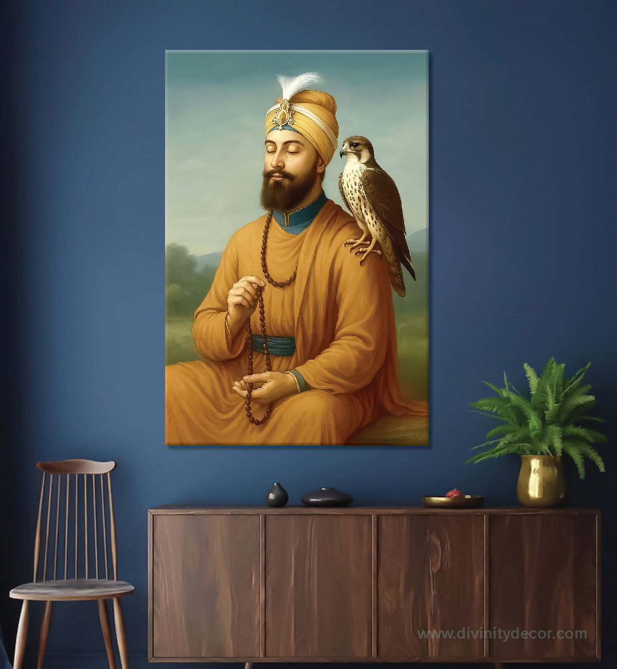 Meditating Guru Gobind Singh Ji Canvas Wall Art 13