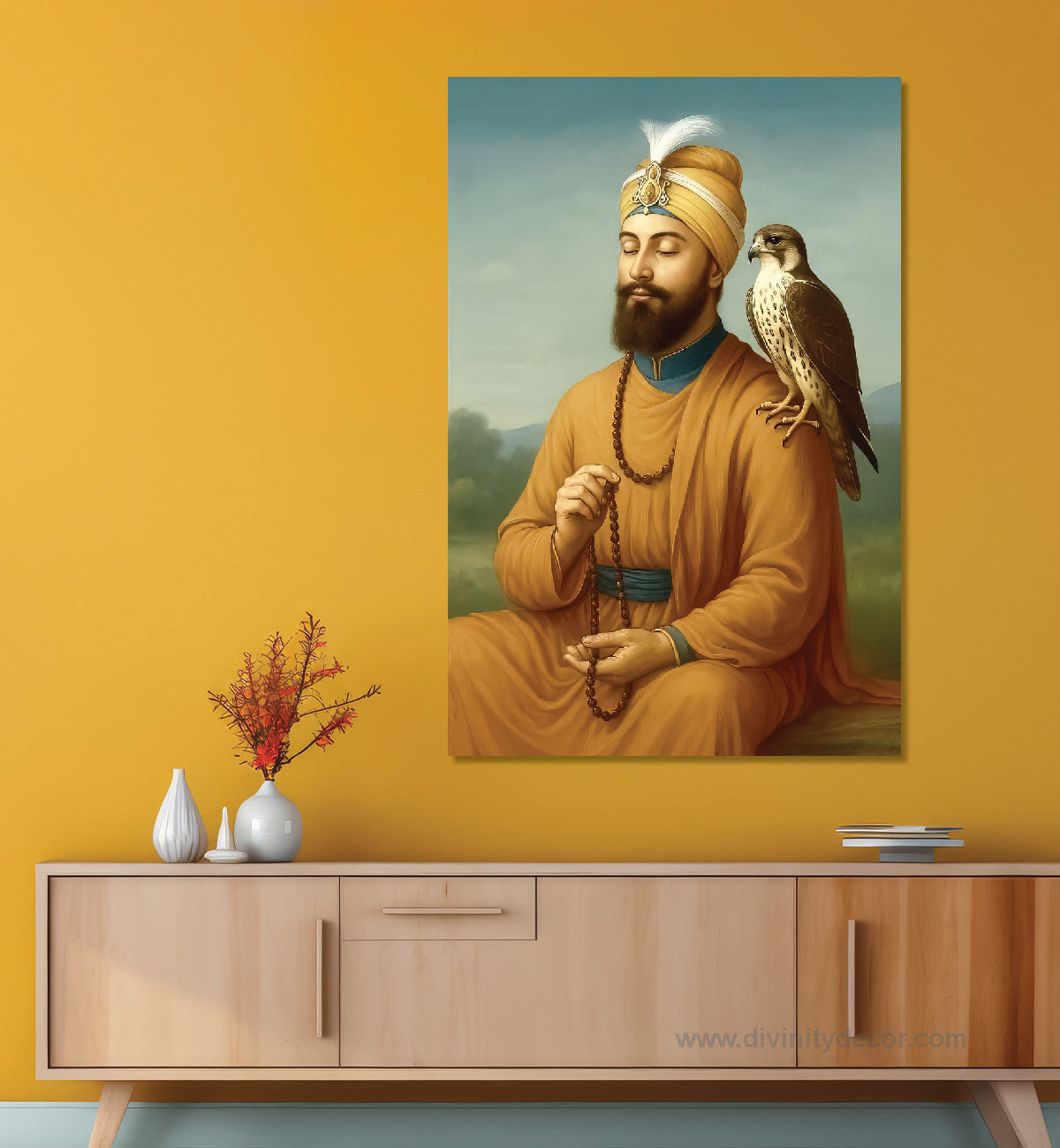 Meditating Guru Gobind Singh Ji Canvas Wall Art 13