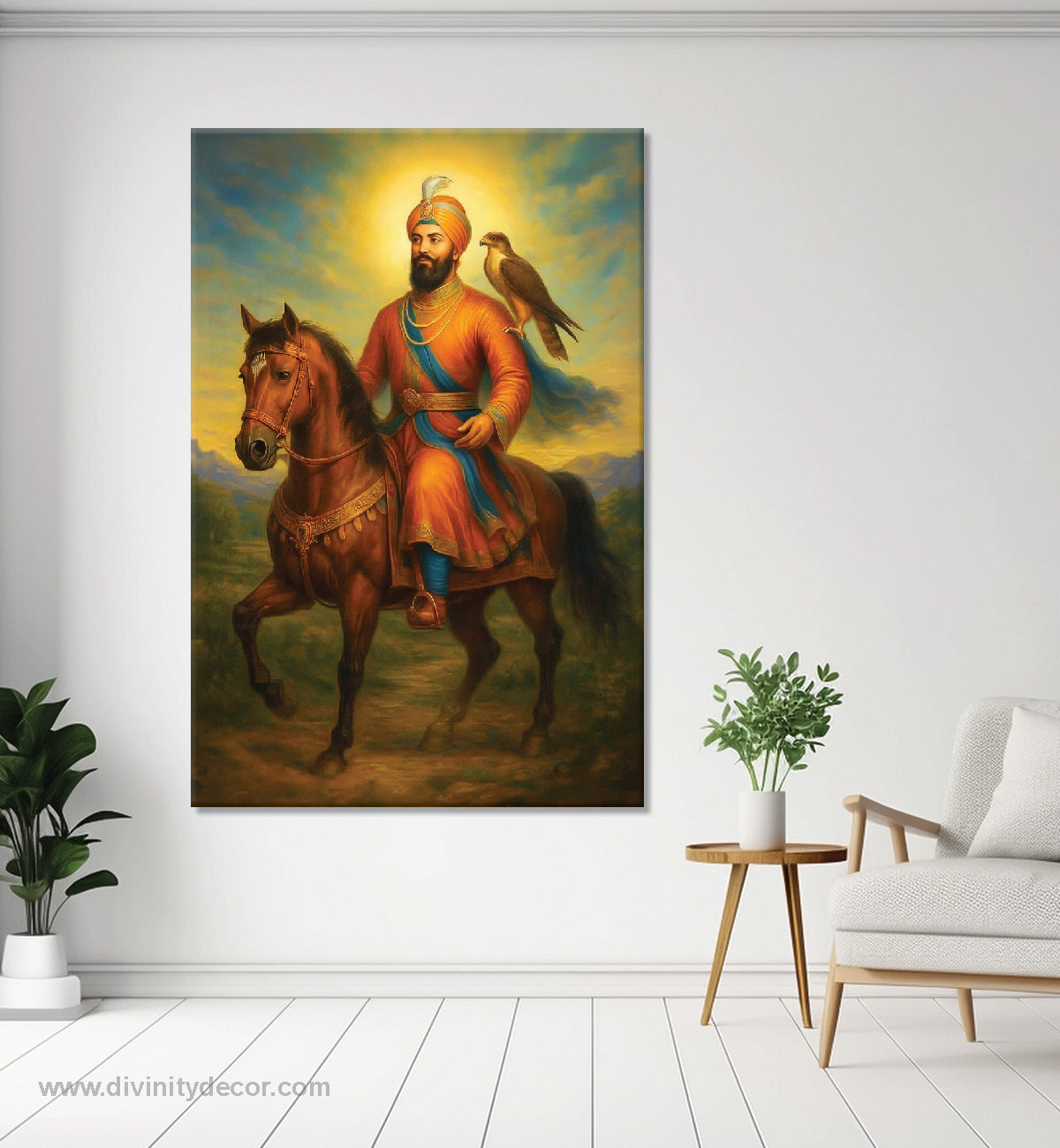 Guru Gobind Singh Ji Traditional Horse Canvas Art 16