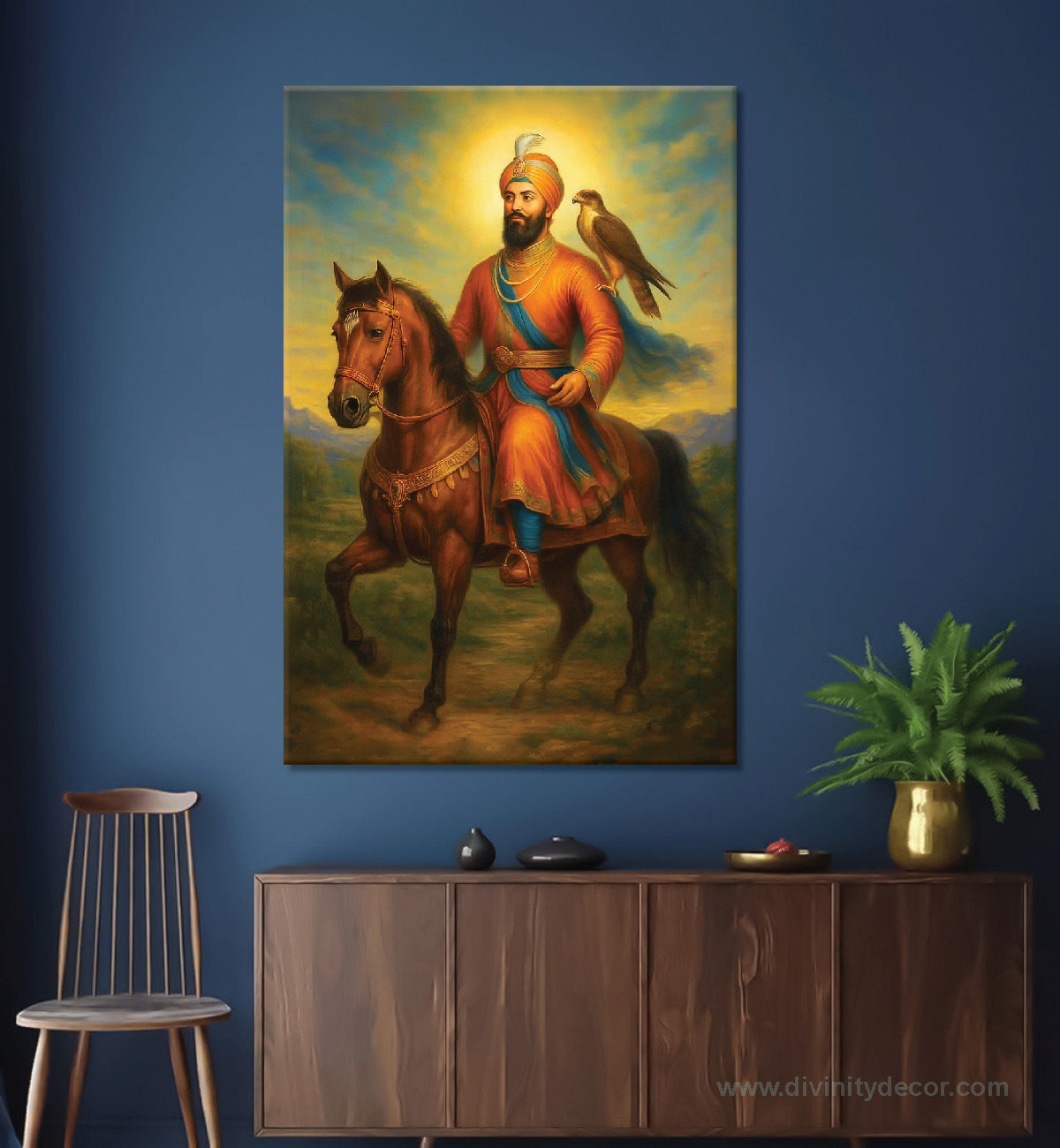 Guru Gobind Singh Ji Traditional Horse Canvas Art 16