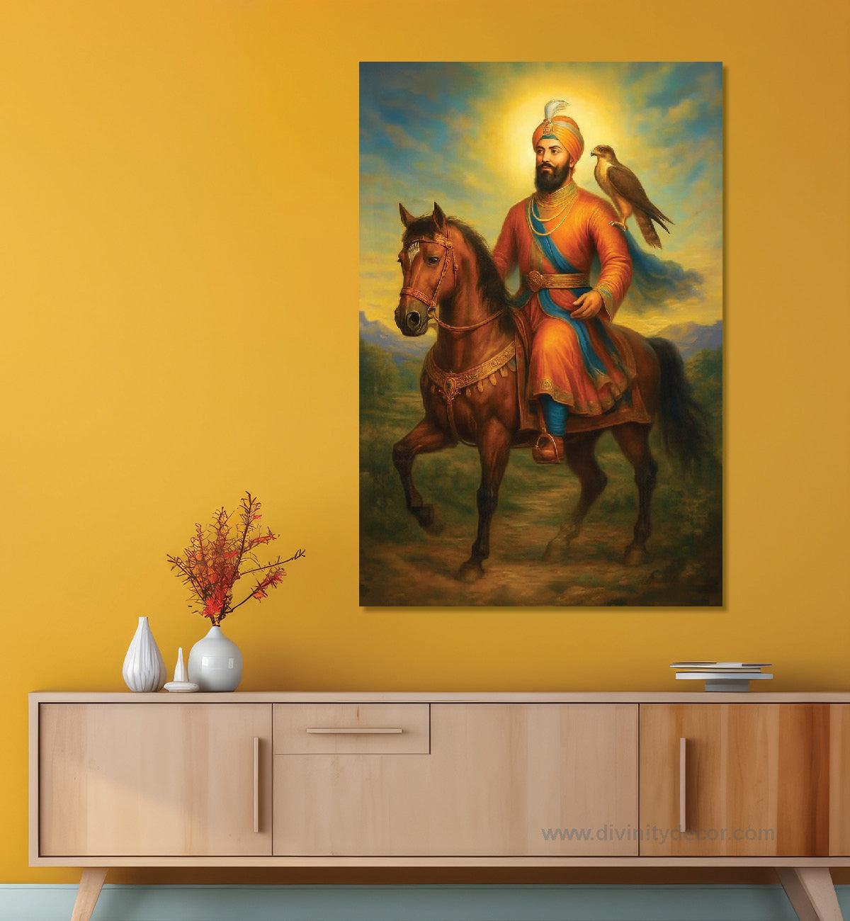 Guru Gobind Singh Ji Traditional Horse Canvas Art 16