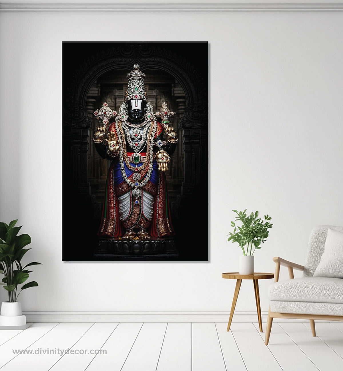 Tirupati Balaji Paintings Canvas Painting – Tirupati Balaji Spiritual Wall Art 1