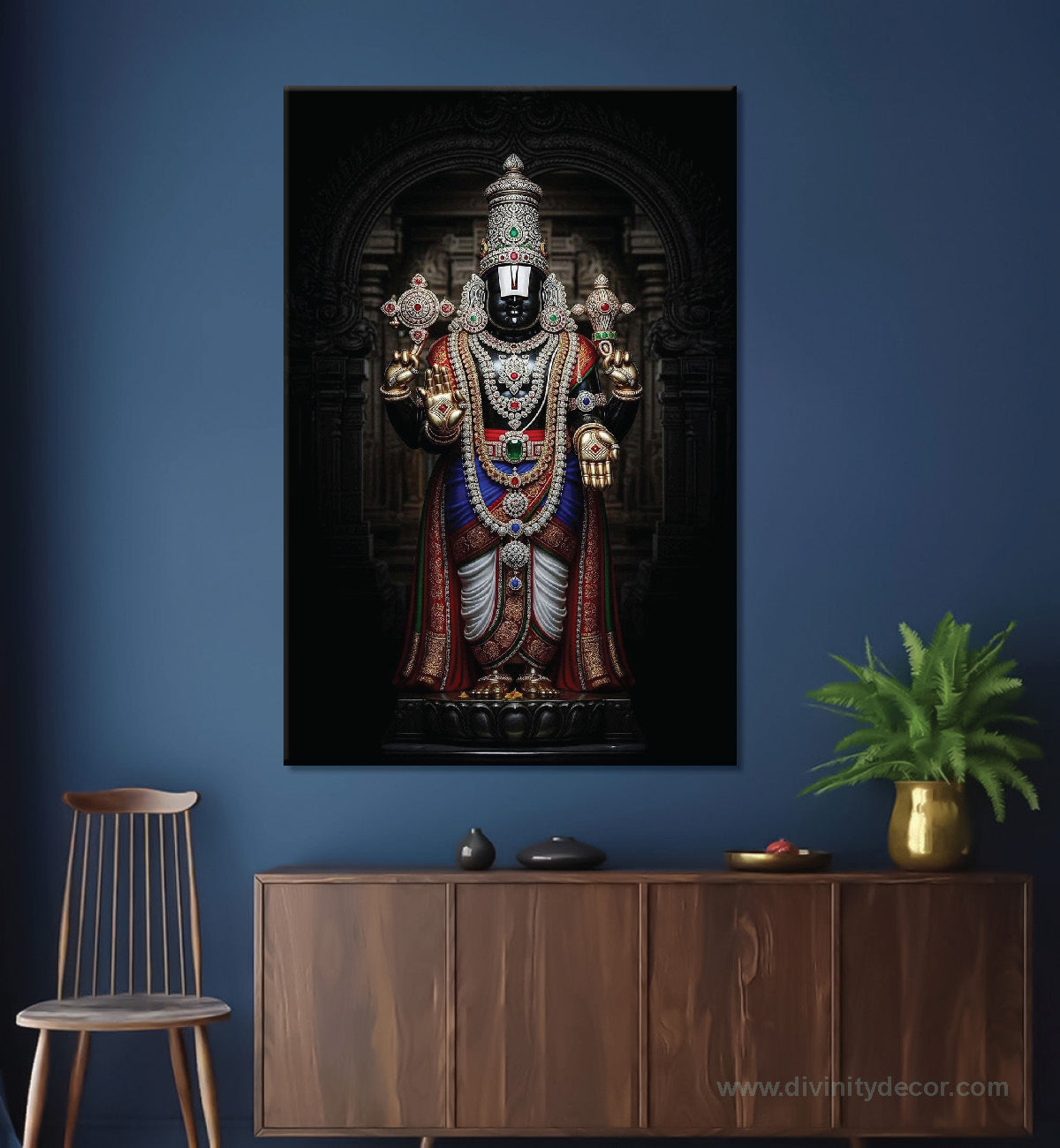 Tirupati Balaji Paintings Canvas Painting – Tirupati Balaji Spiritual Wall Art 1