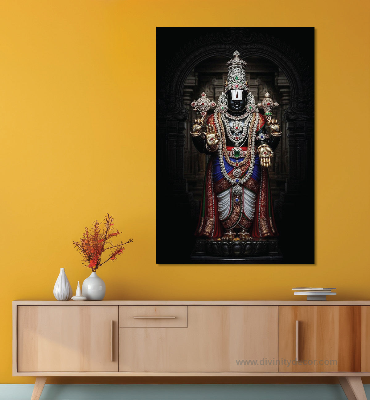 Tirupati Balaji Paintings Canvas Painting – Tirupati Balaji Spiritual Wall Art 1