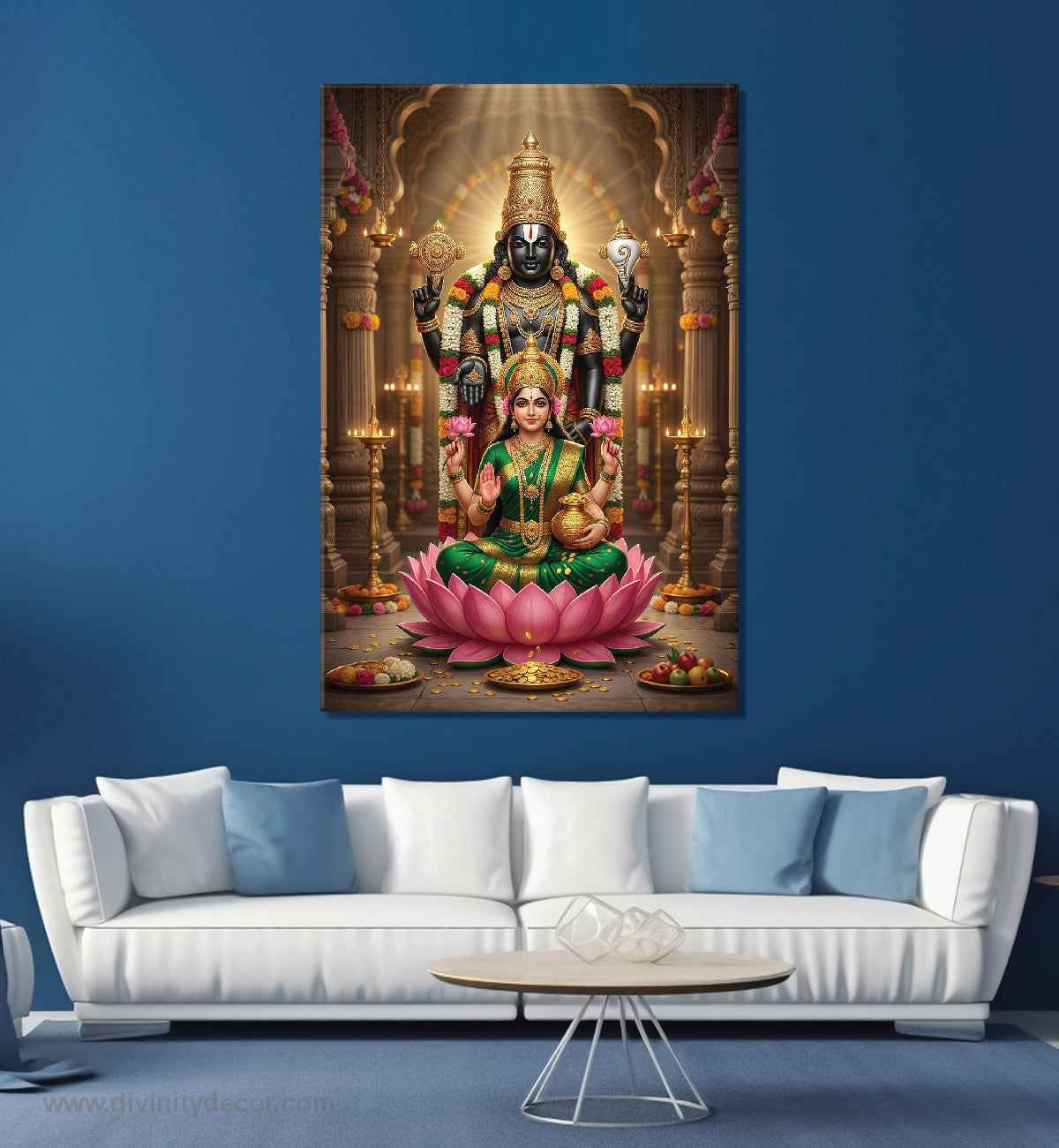 Tirupati Balaji Religious Wall Painting for Temple Decor 3