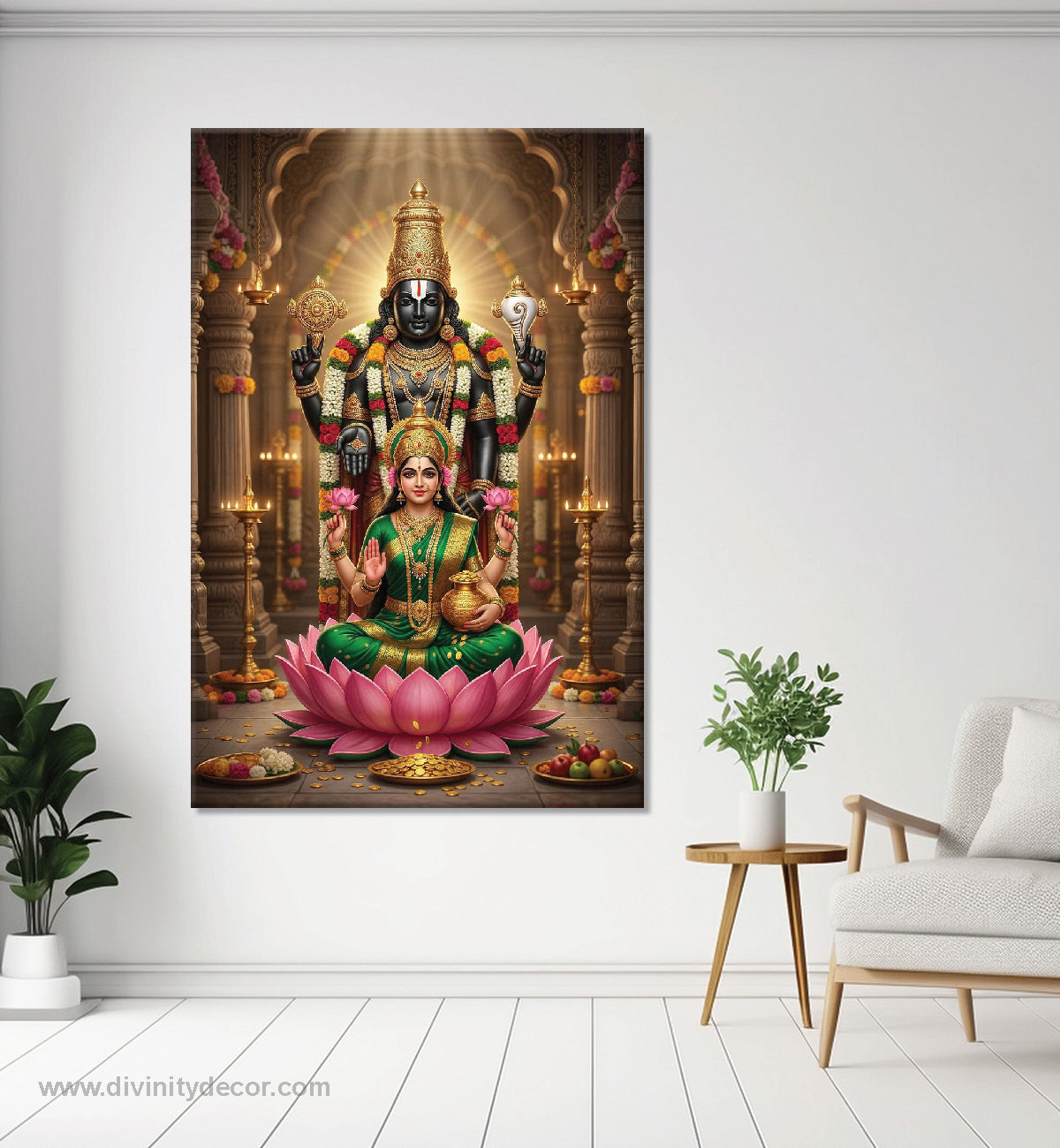 Tirupati Balaji Religious Wall Painting for Temple Decor 3