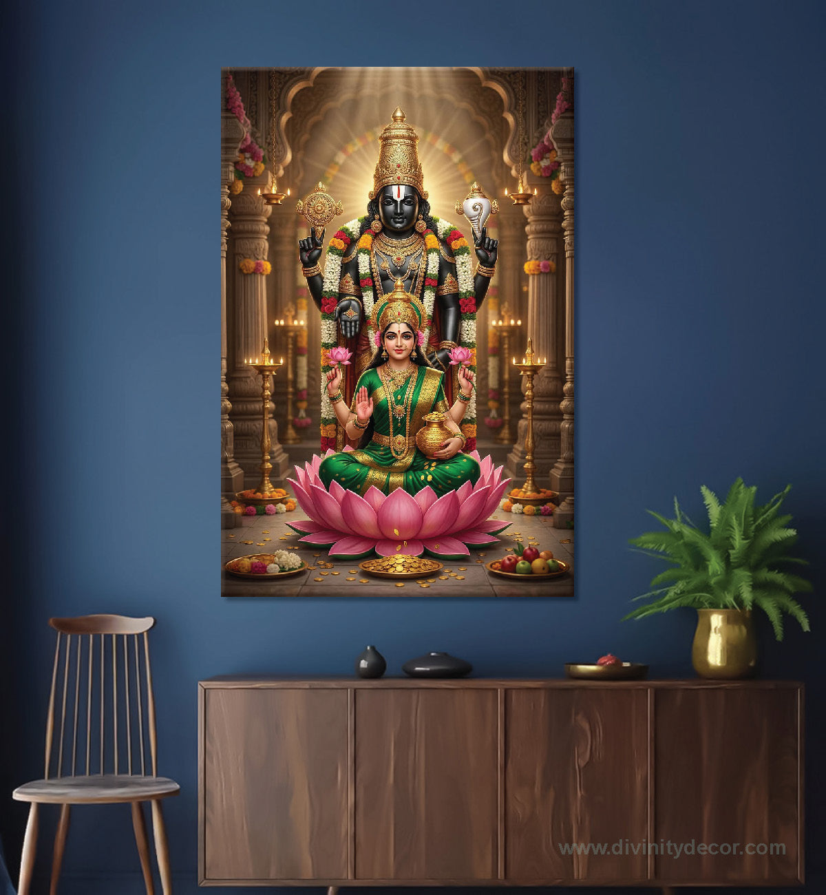 Tirupati Balaji Religious Wall Painting for Temple Decor 3