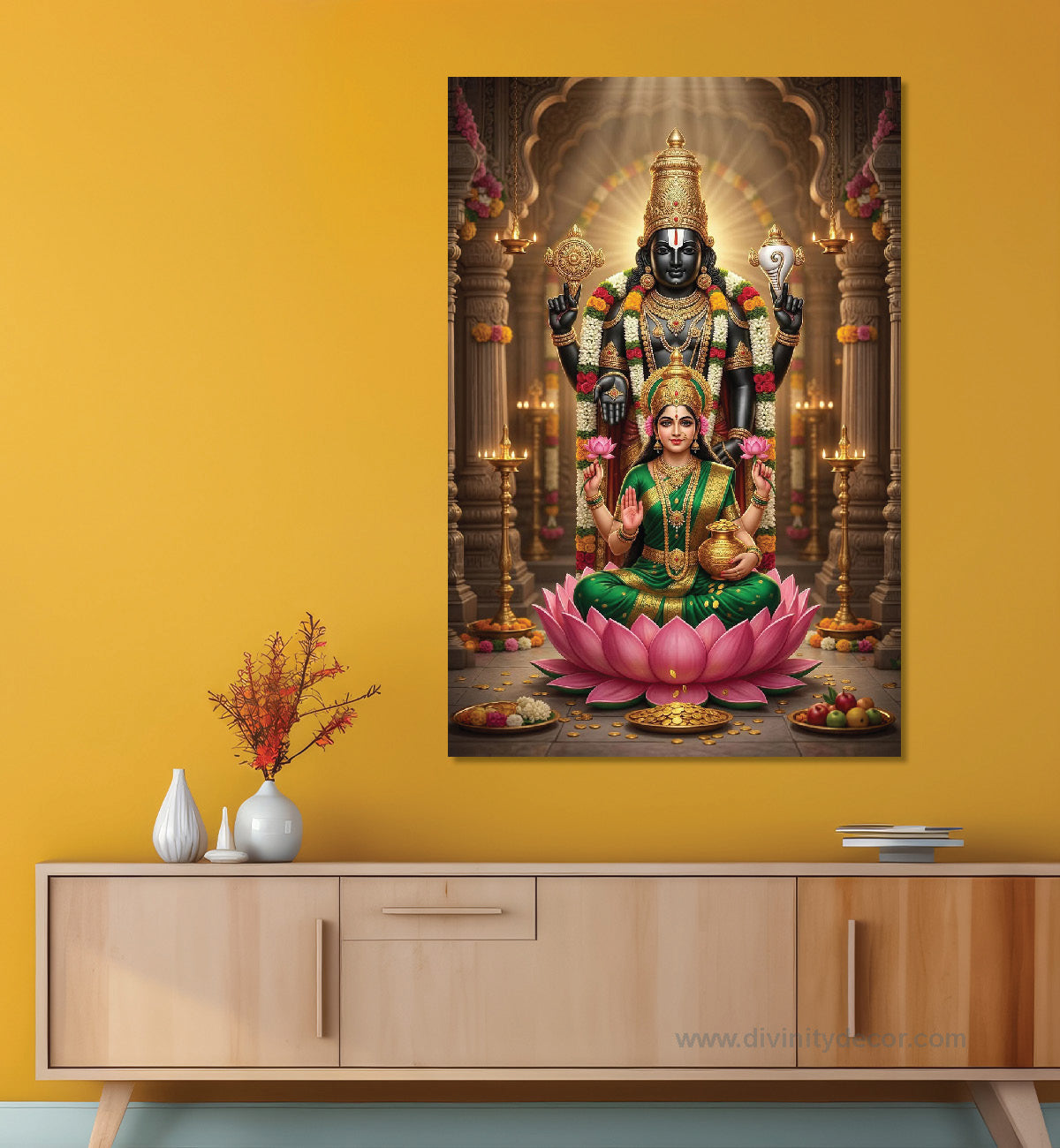Tirupati Balaji Religious Wall Painting for Temple Decor 3