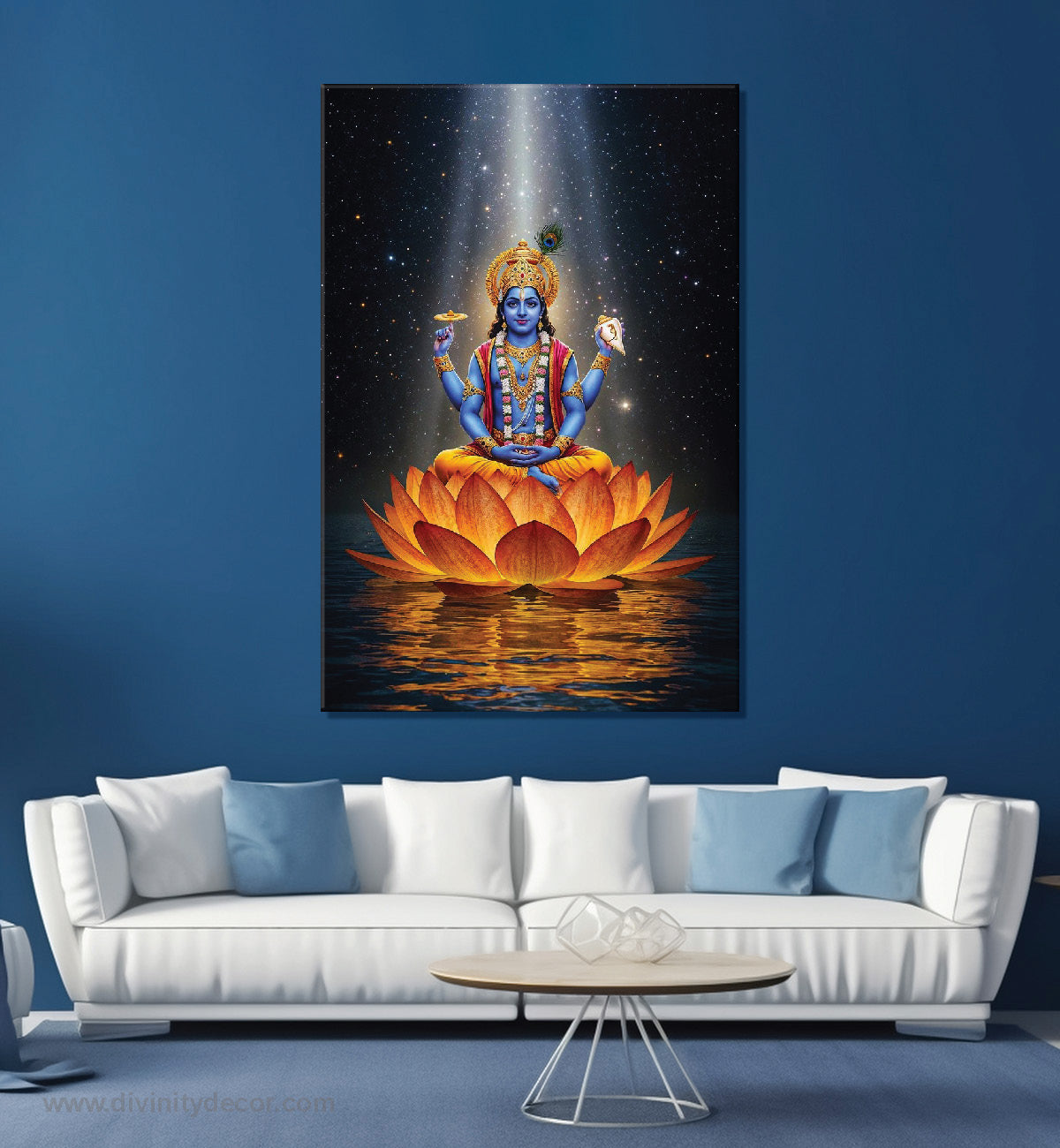 Lord Vishnu Spiritual Wall Art Canvas Print 2