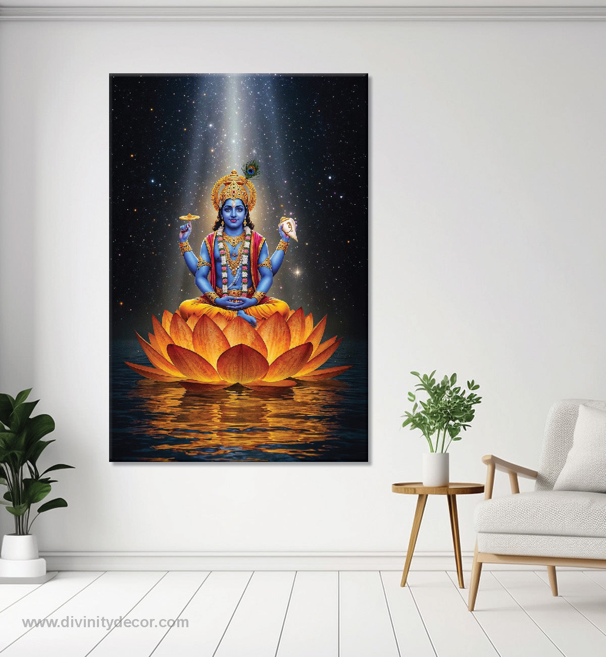 Lord Vishnu Spiritual Wall Art Canvas Print 2