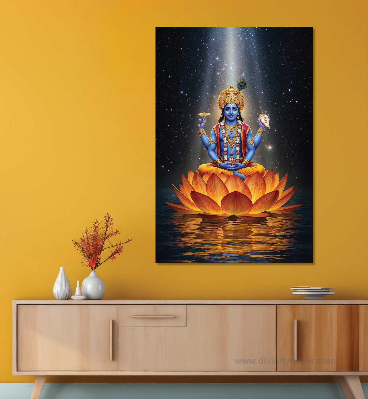Lord Vishnu Spiritual Wall Art Canvas Print 2