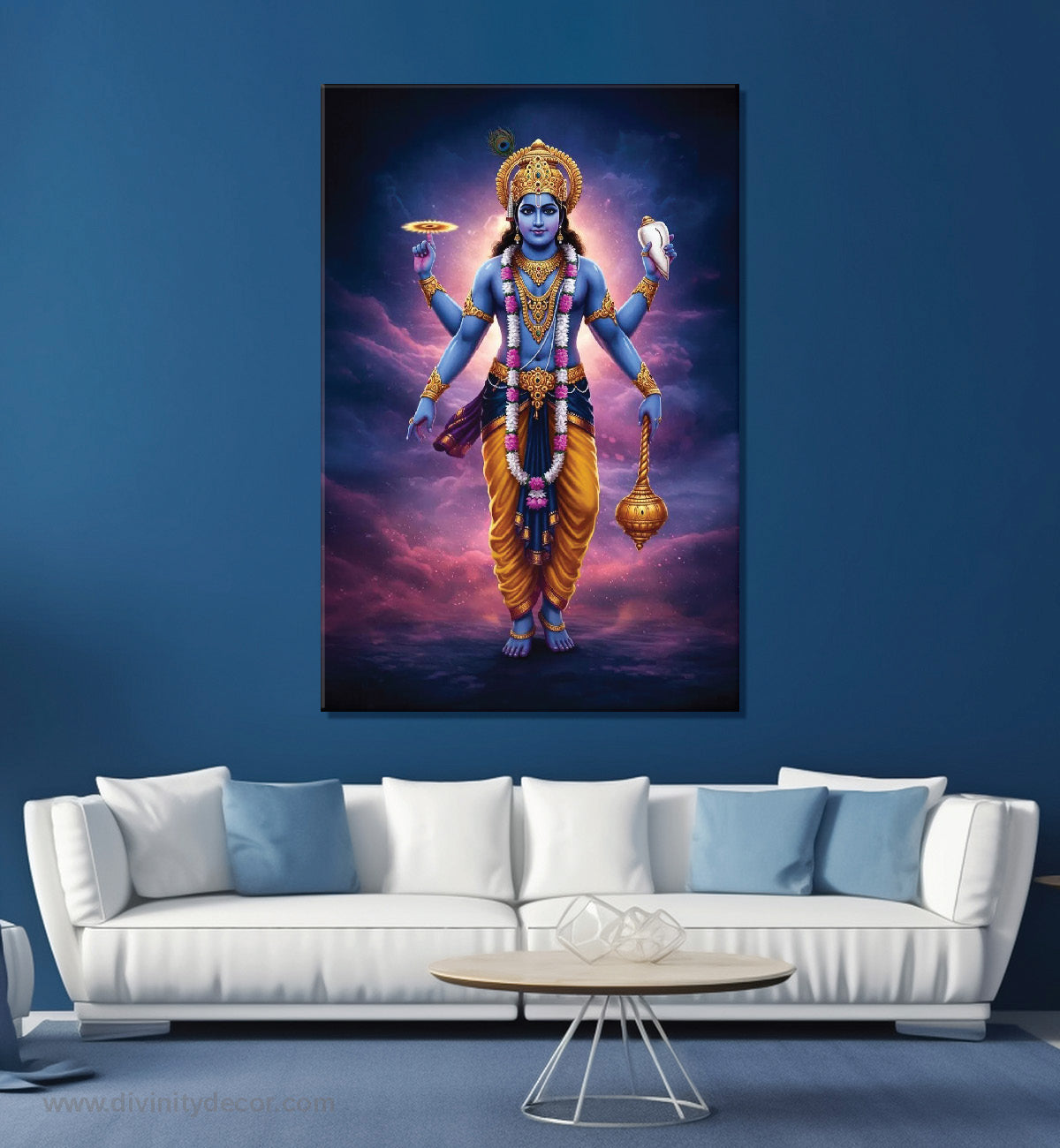 Shree Vishnu Premium Devotional Canvas Artwork 4