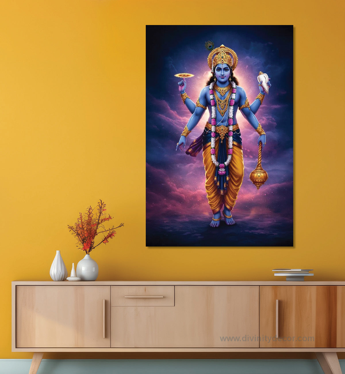 Shree Vishnu Premium Devotional Canvas Artwork 4