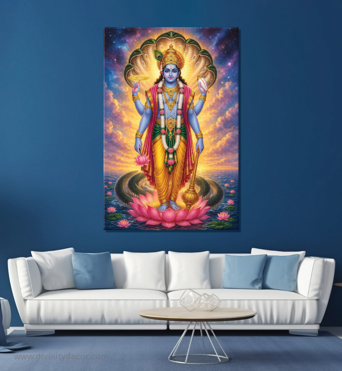 Narayan Divine Wall Painting Canvas Print 6