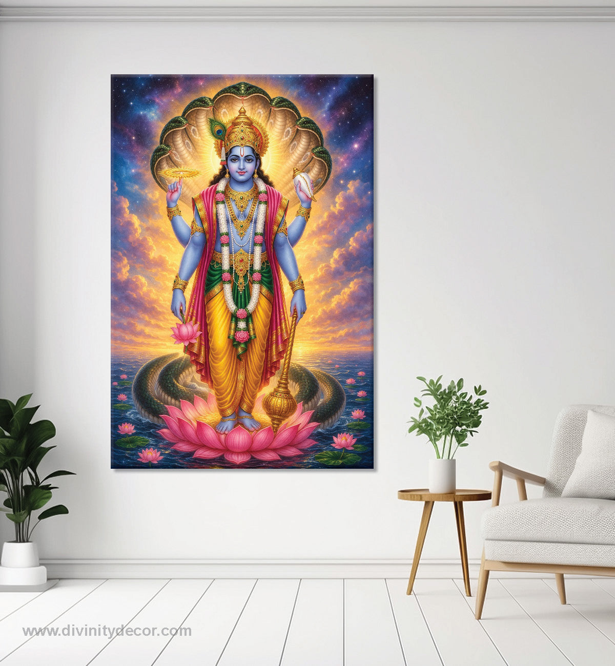 Narayan Divine Wall Painting Canvas Print 6