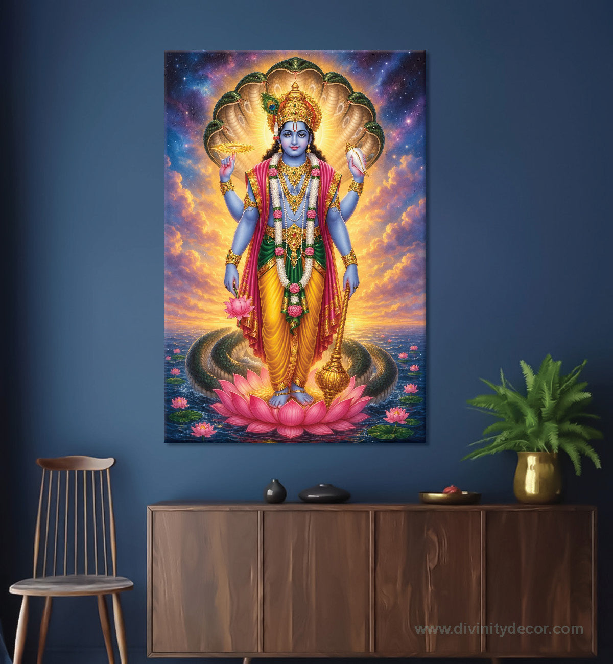 Narayan Divine Wall Painting Canvas Print 6