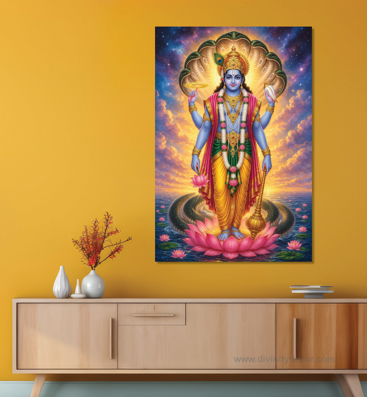 Narayan Divine Wall Painting Canvas Print 6