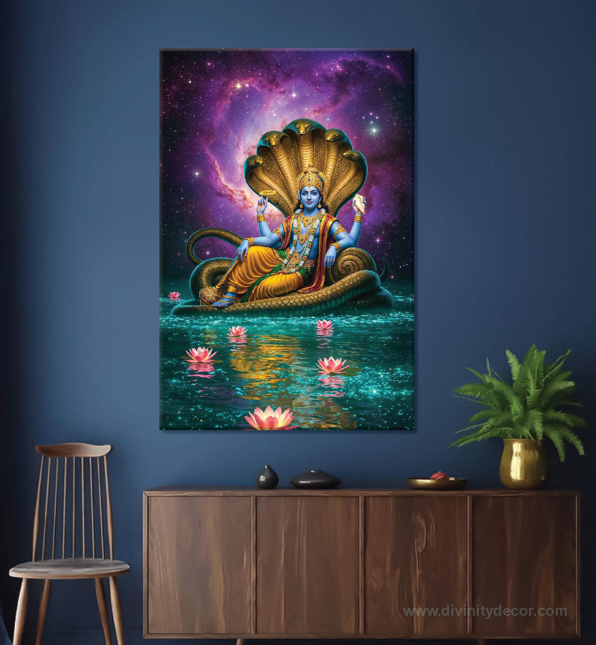 Lord Vishnu Sacred Canvas Art for Home Temple 7