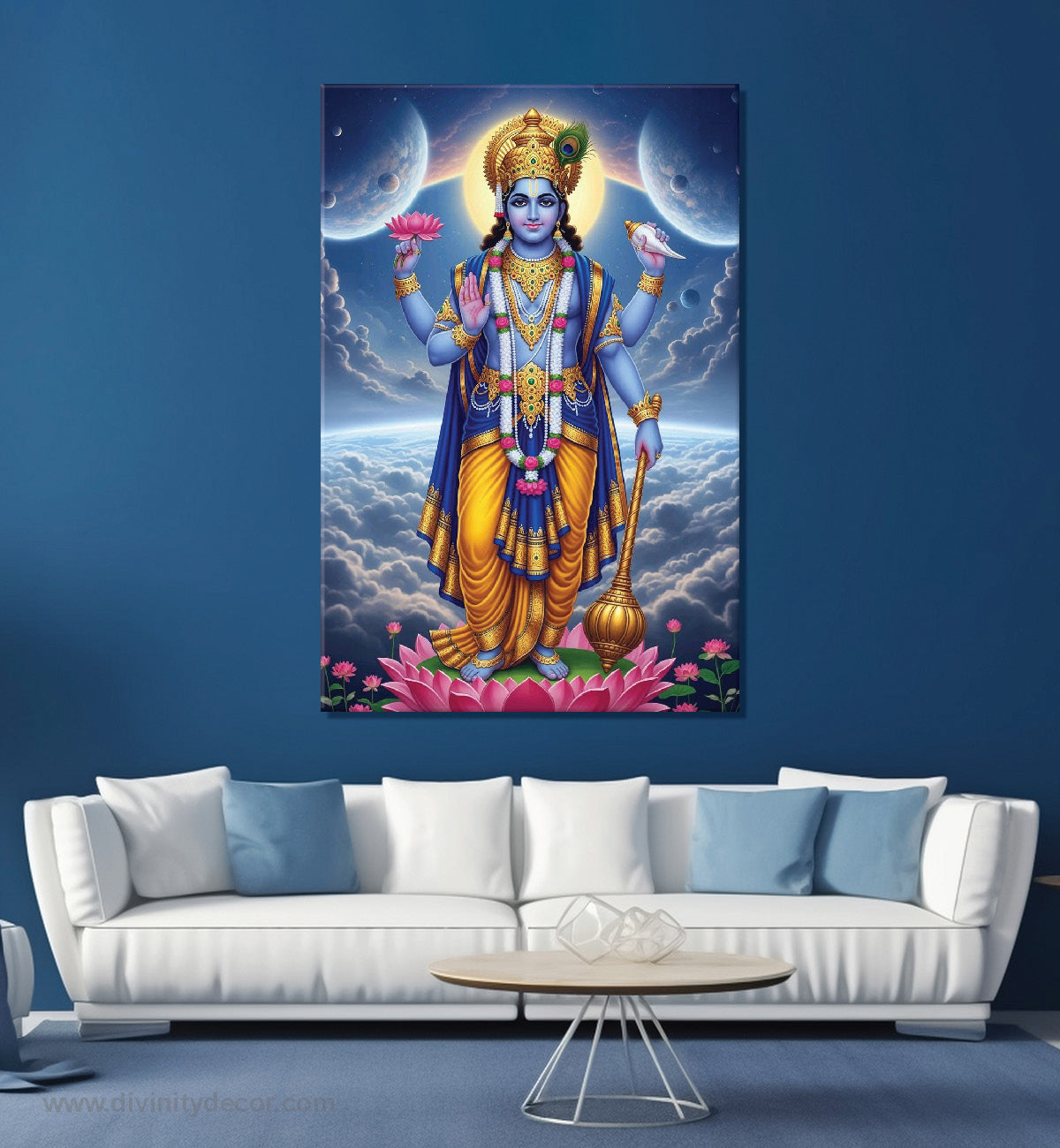 Lord Vishnu Traditional Religious Canvas Print 9