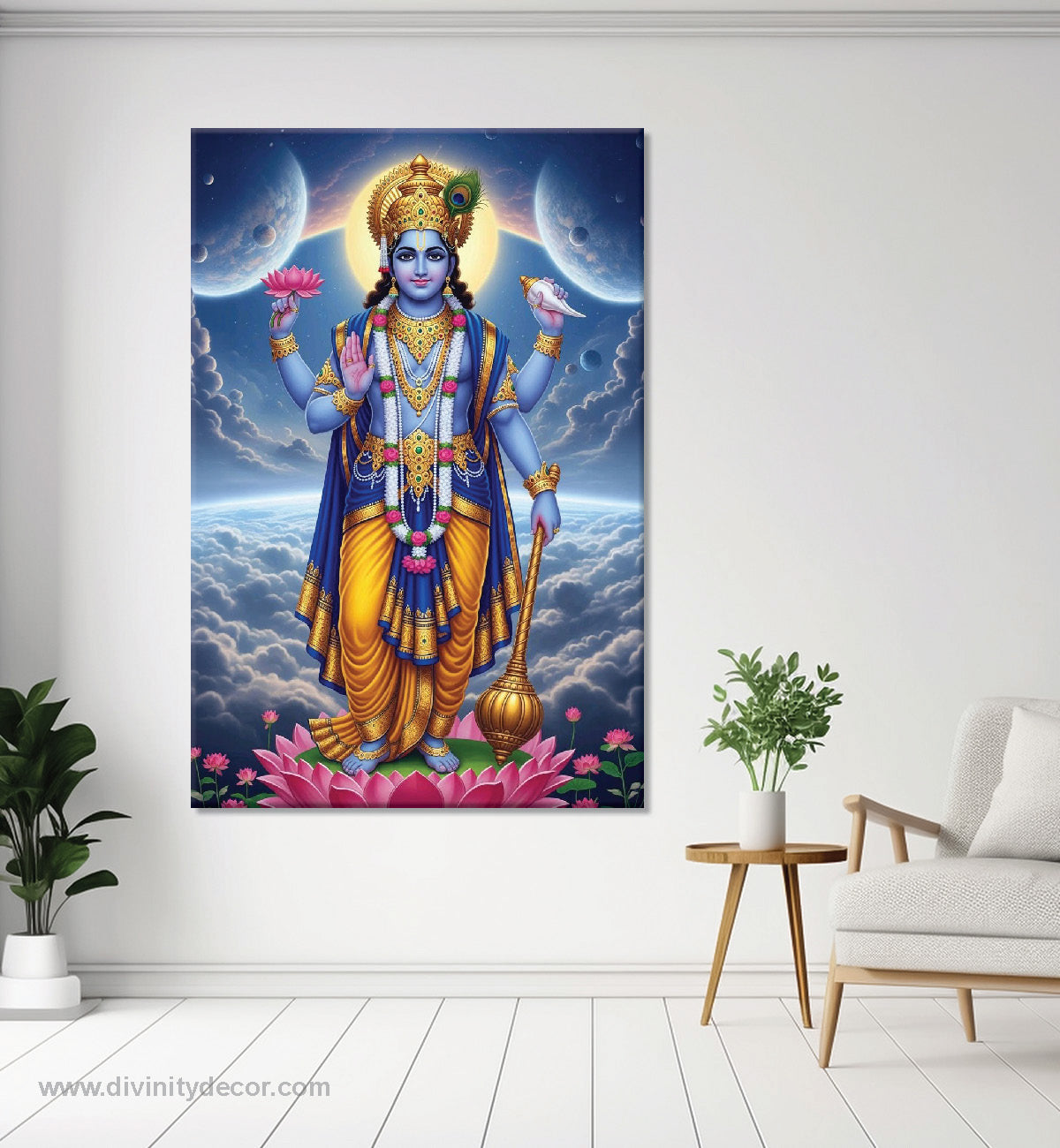 Lord Vishnu Traditional Religious Canvas Print 9