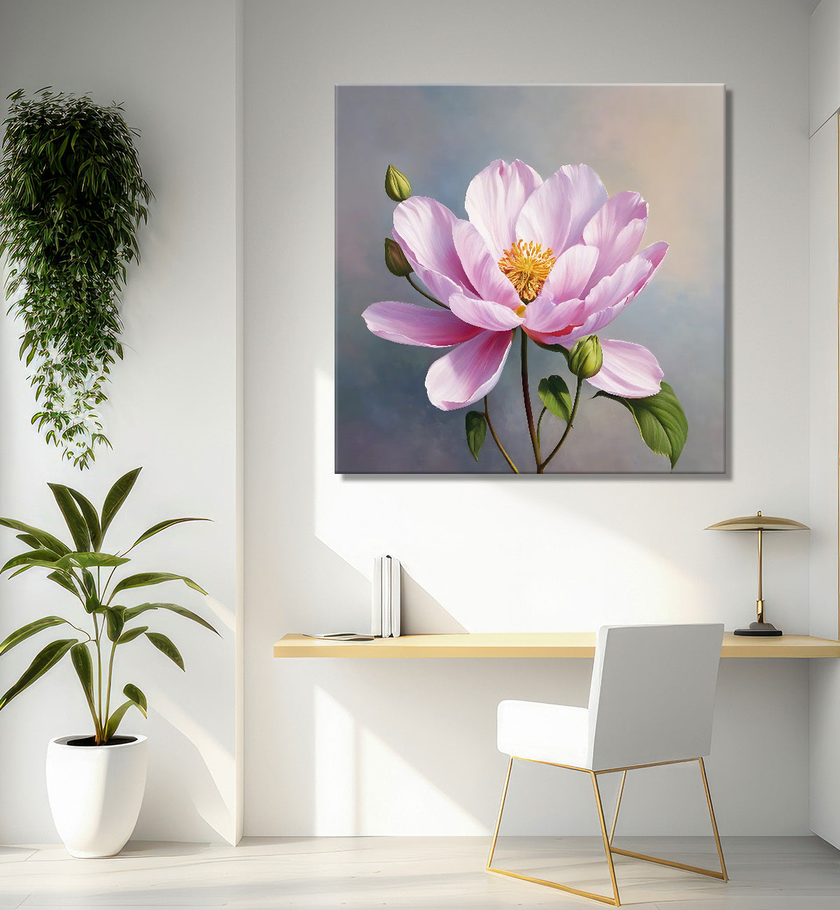 Pink flower in grey background - Flower-S-204