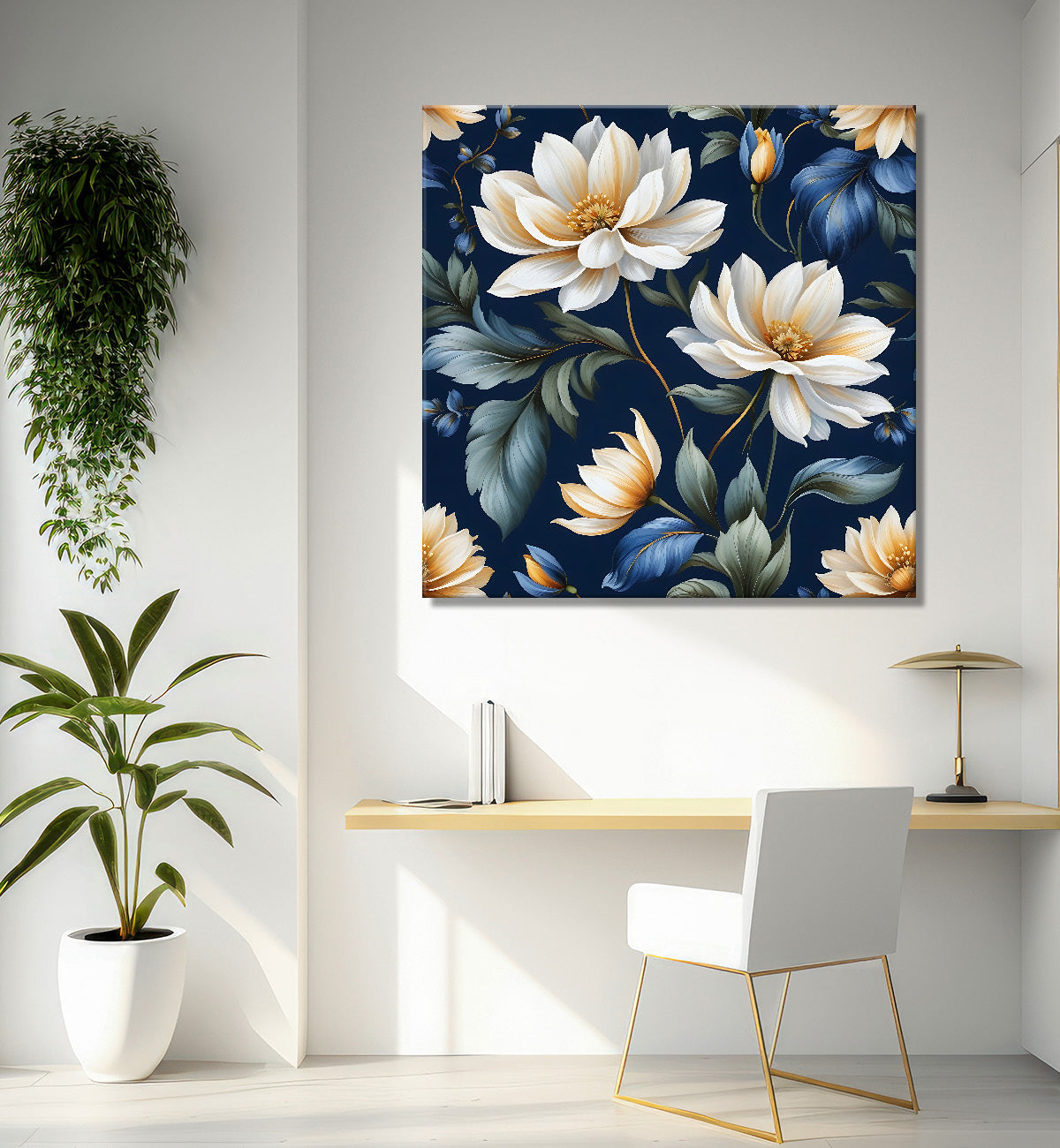 White flowers in green background - Flower-S-217