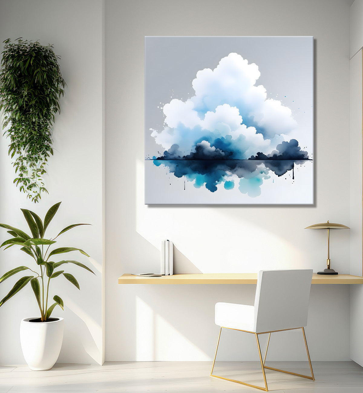 Clouds in water colour painting - Flower-S-231