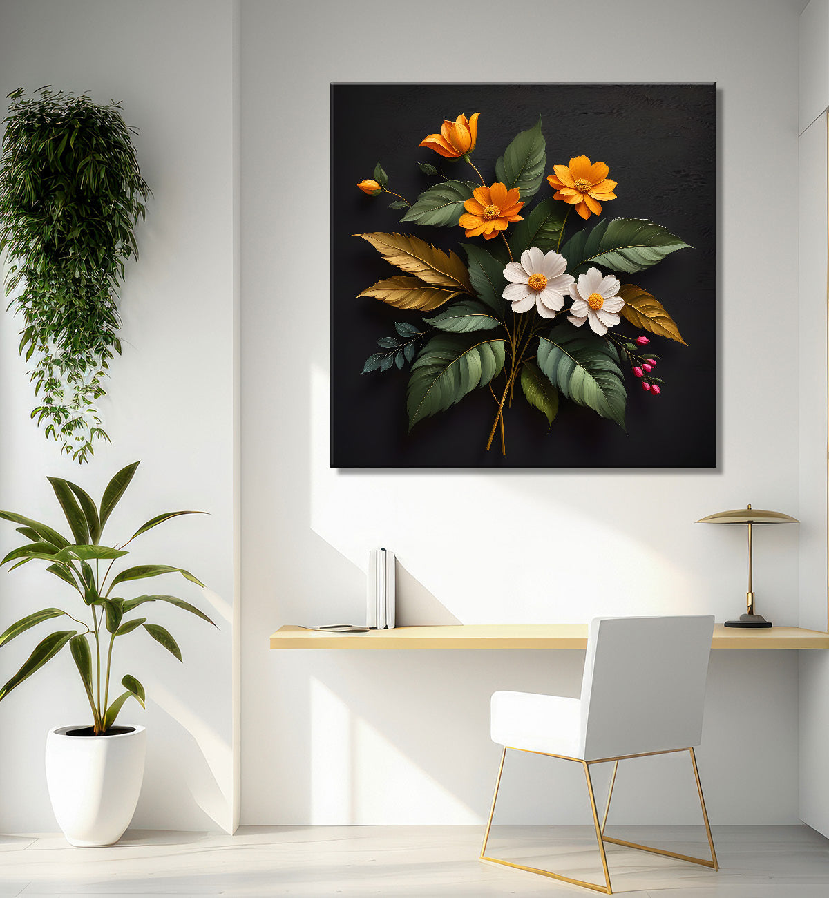 Colourful flowers in black background - Flower-S-254