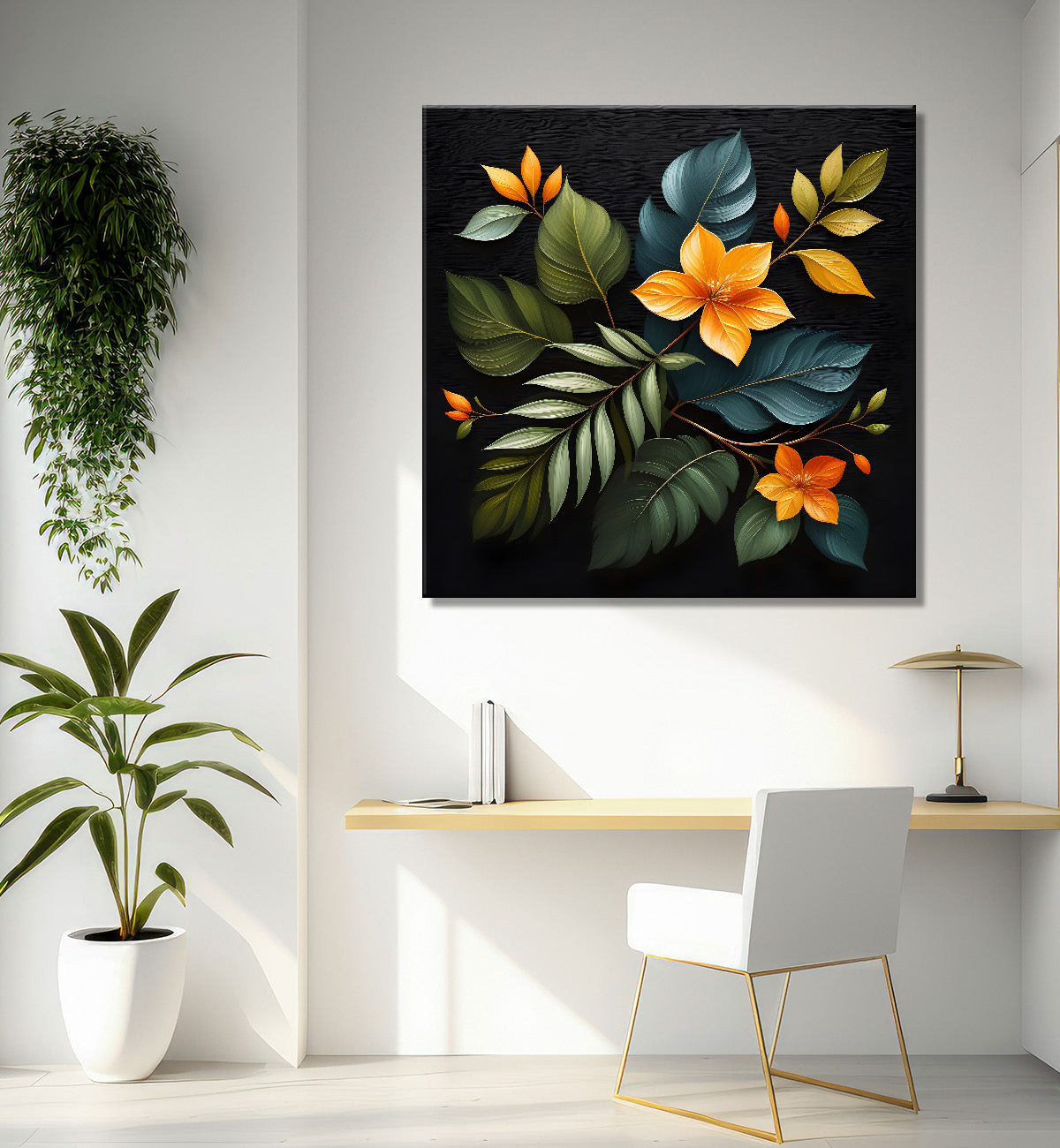 Colourful flowers in black background - Flower-S-256
