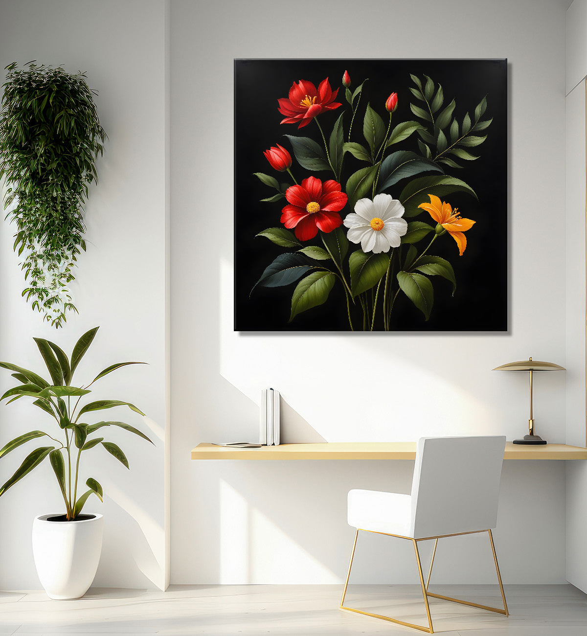 Colourful flowers in black background - Flower-S-262