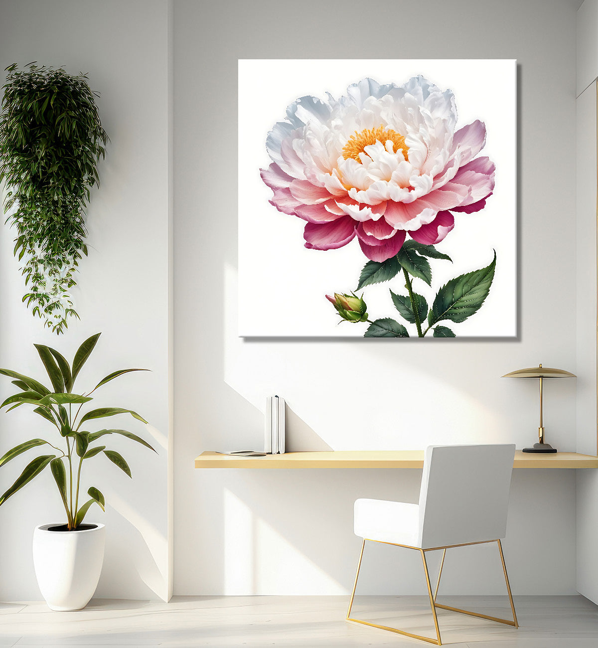 Pink flowers in water colour painting  - Flower-S-321