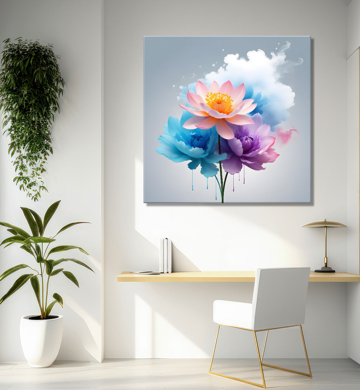 Colourful flowers in water colour painting  - Flower-S-327