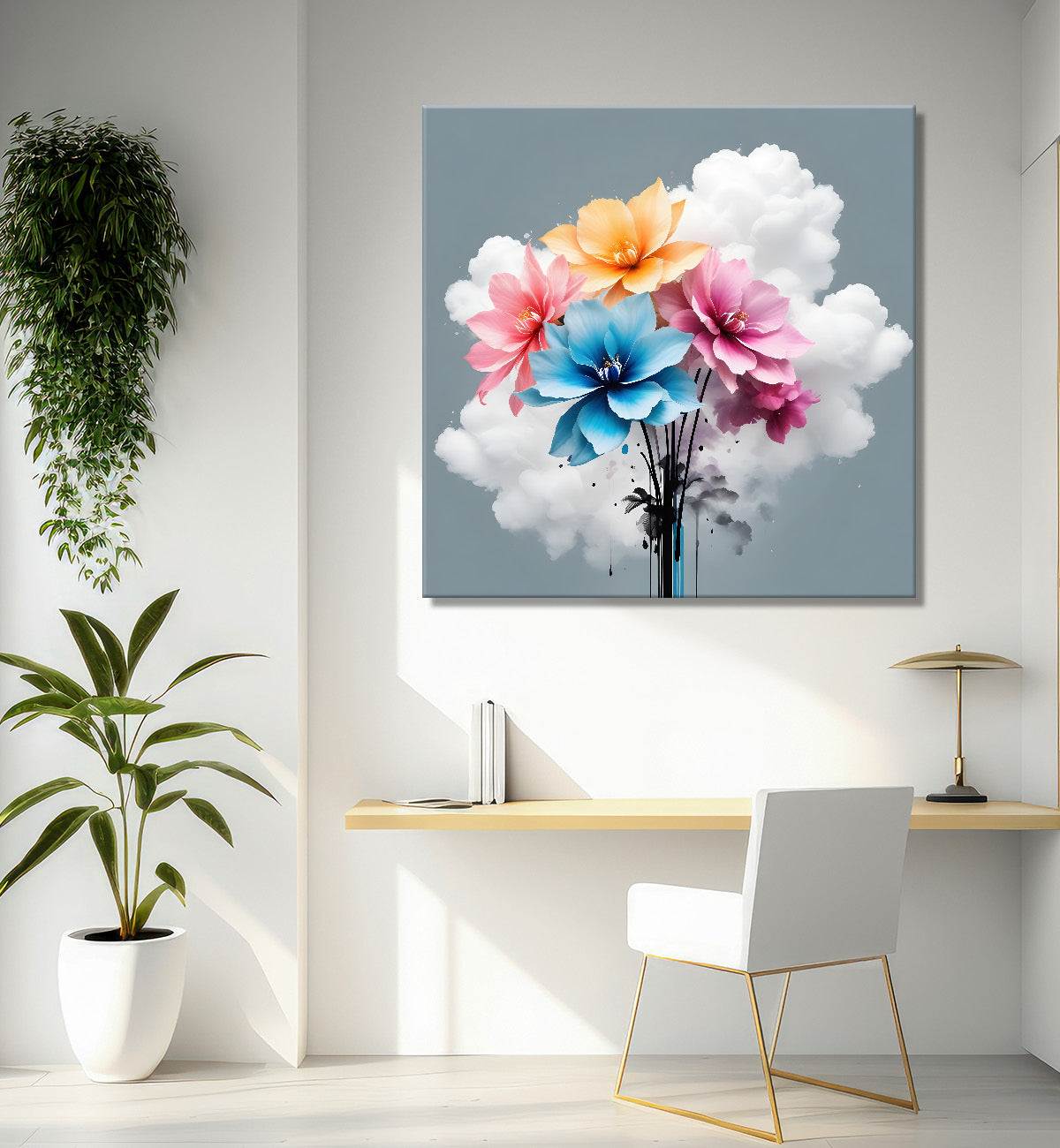 Colourful flowers in water colour painting  - Flower-S-329