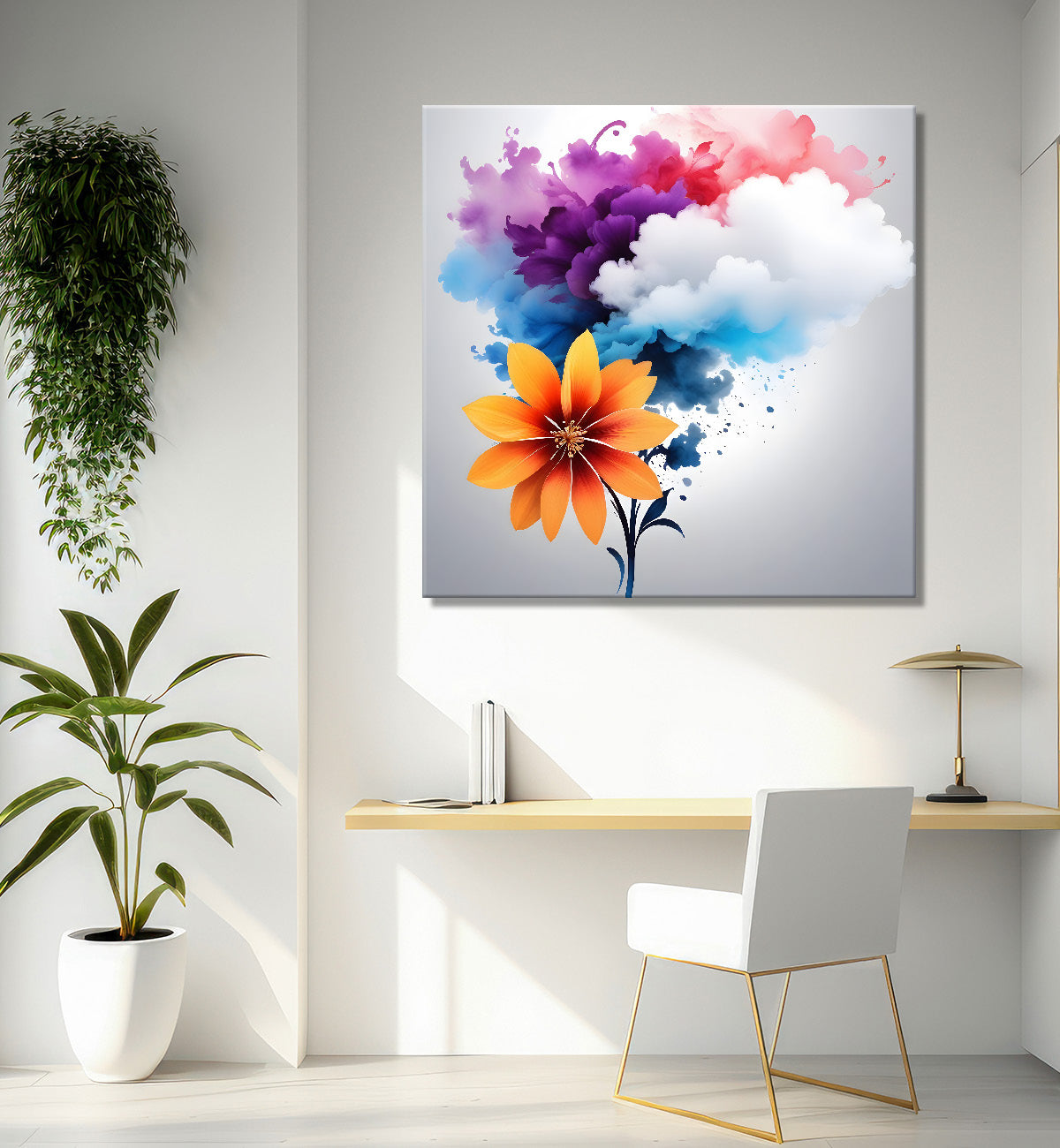 Colourful flowers in water colour painting  - Flower-S-331