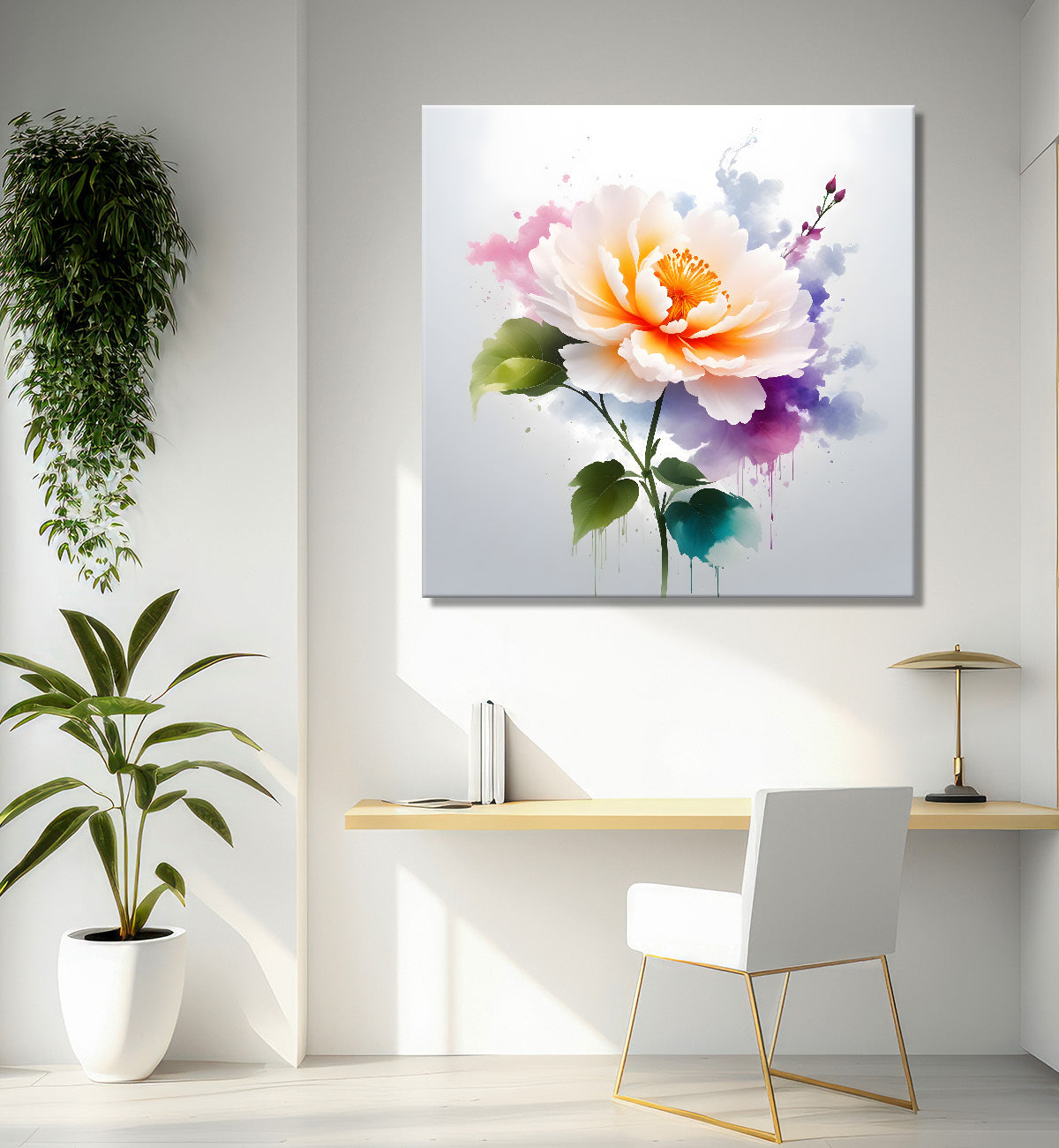 Colourful flowers in water colour painting  - Flower-S-332
