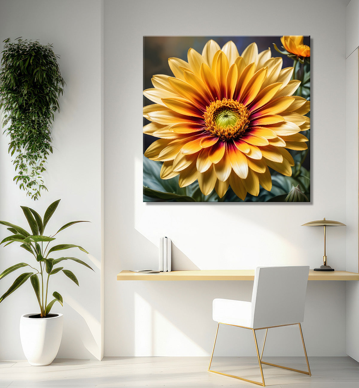 Sunflower in textured oil painting  Flower-S-368