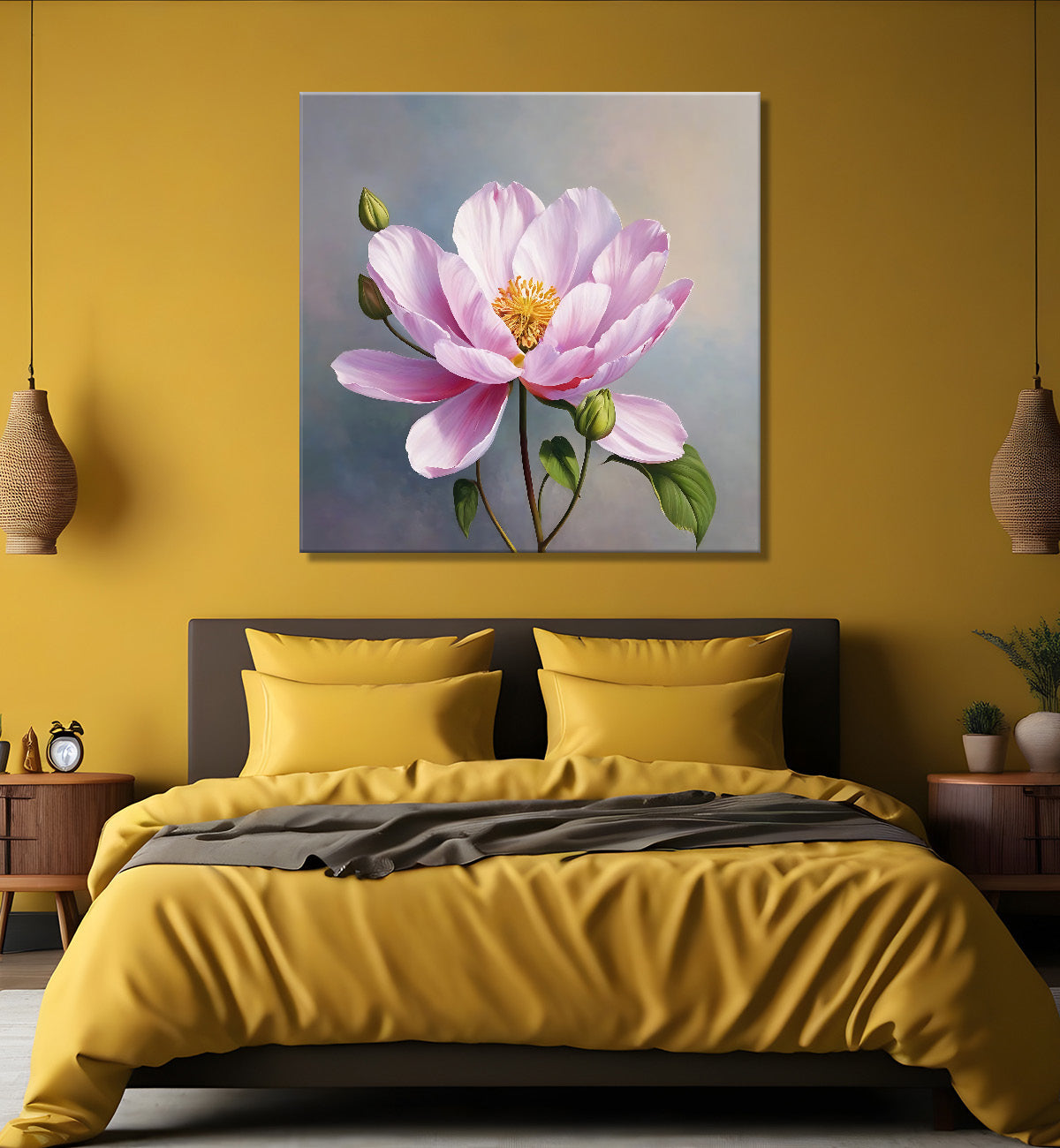 Pink flower in grey background - Flower-S-204