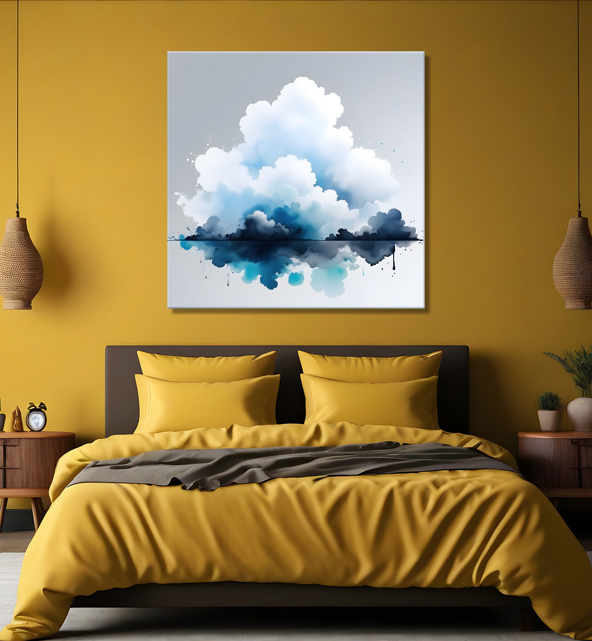 Clouds in water colour painting - Flower-S-231