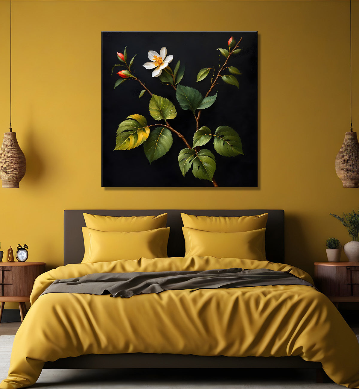 White flowers in black background - Flower-S-239