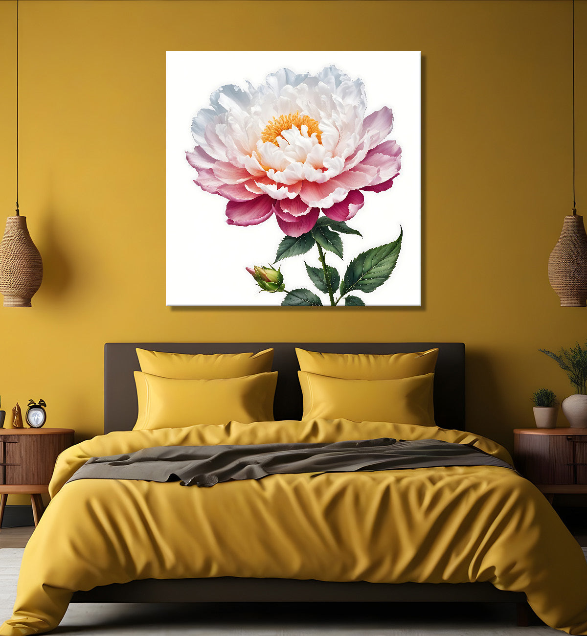 Pink flowers in water colour painting  - Flower-S-321