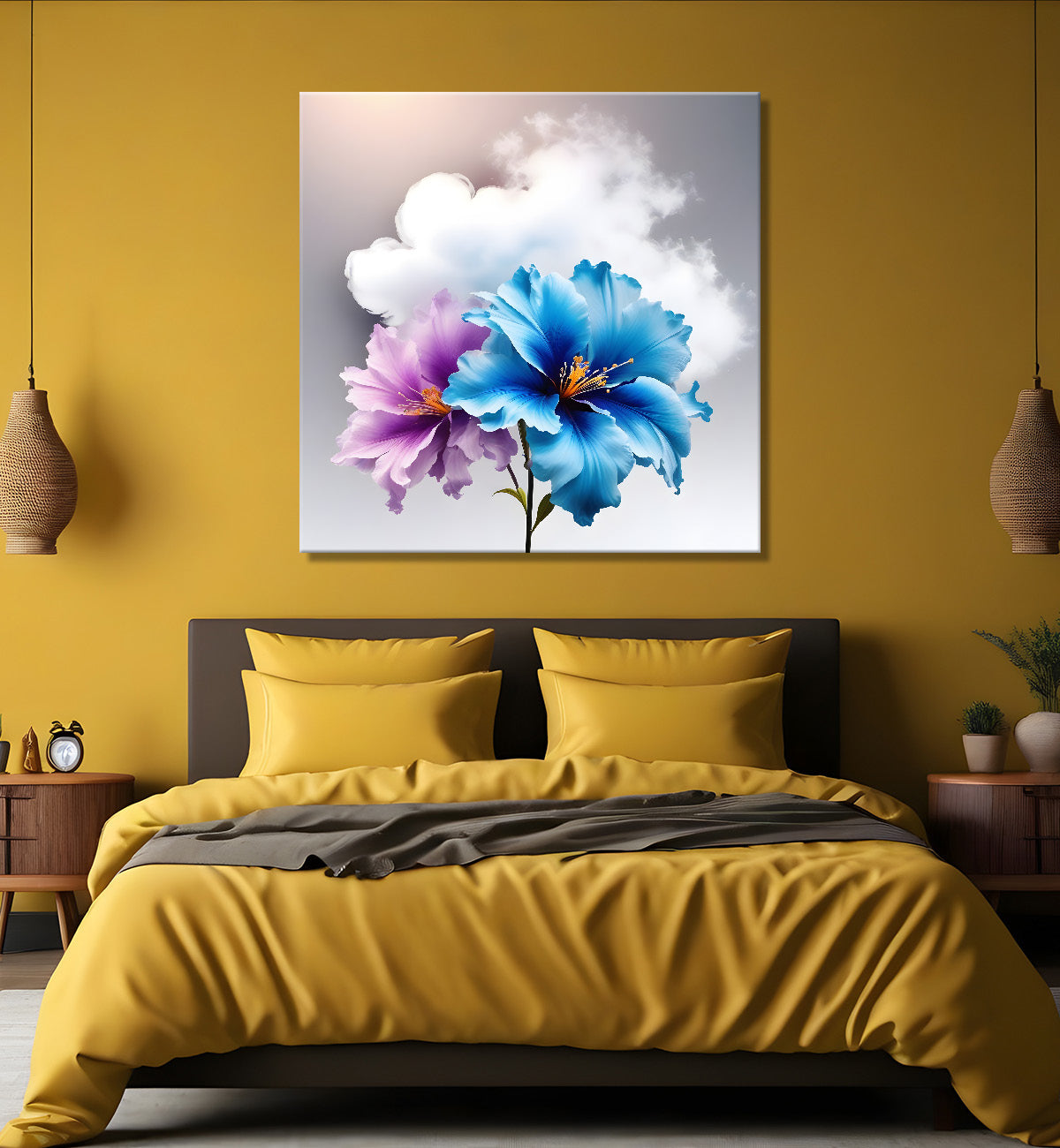 Colourful flowers in water colour painting  - Flower-S-330