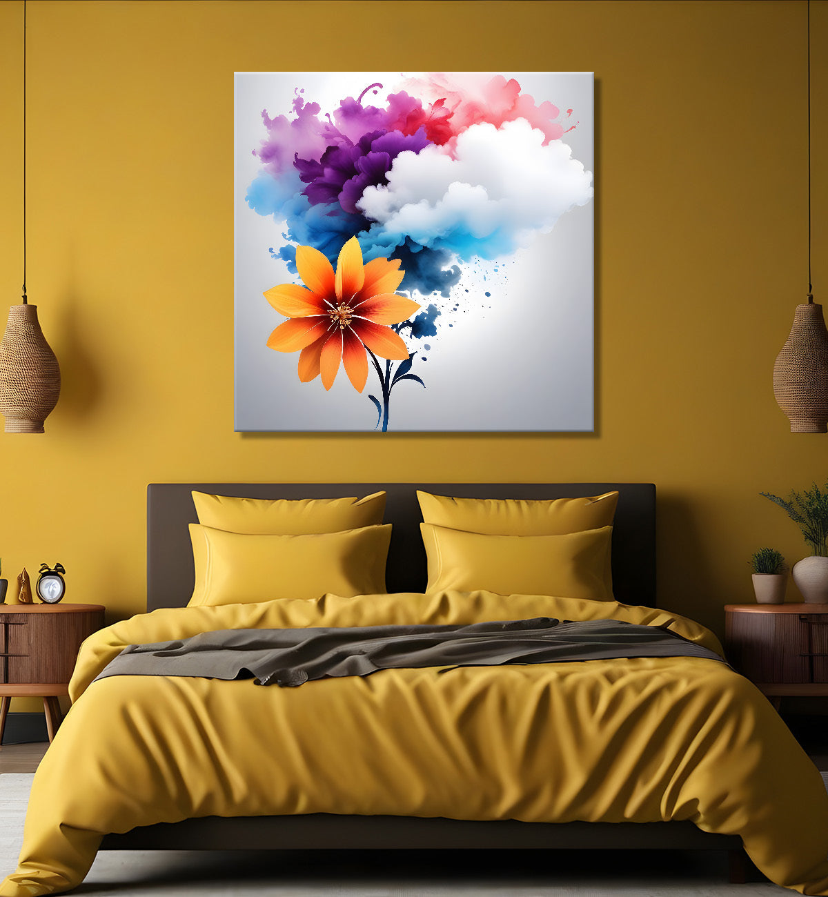 Colourful flowers in water colour painting  - Flower-S-331