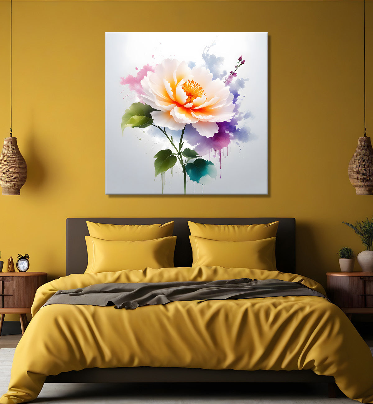 Colourful flowers in water colour painting  - Flower-S-332