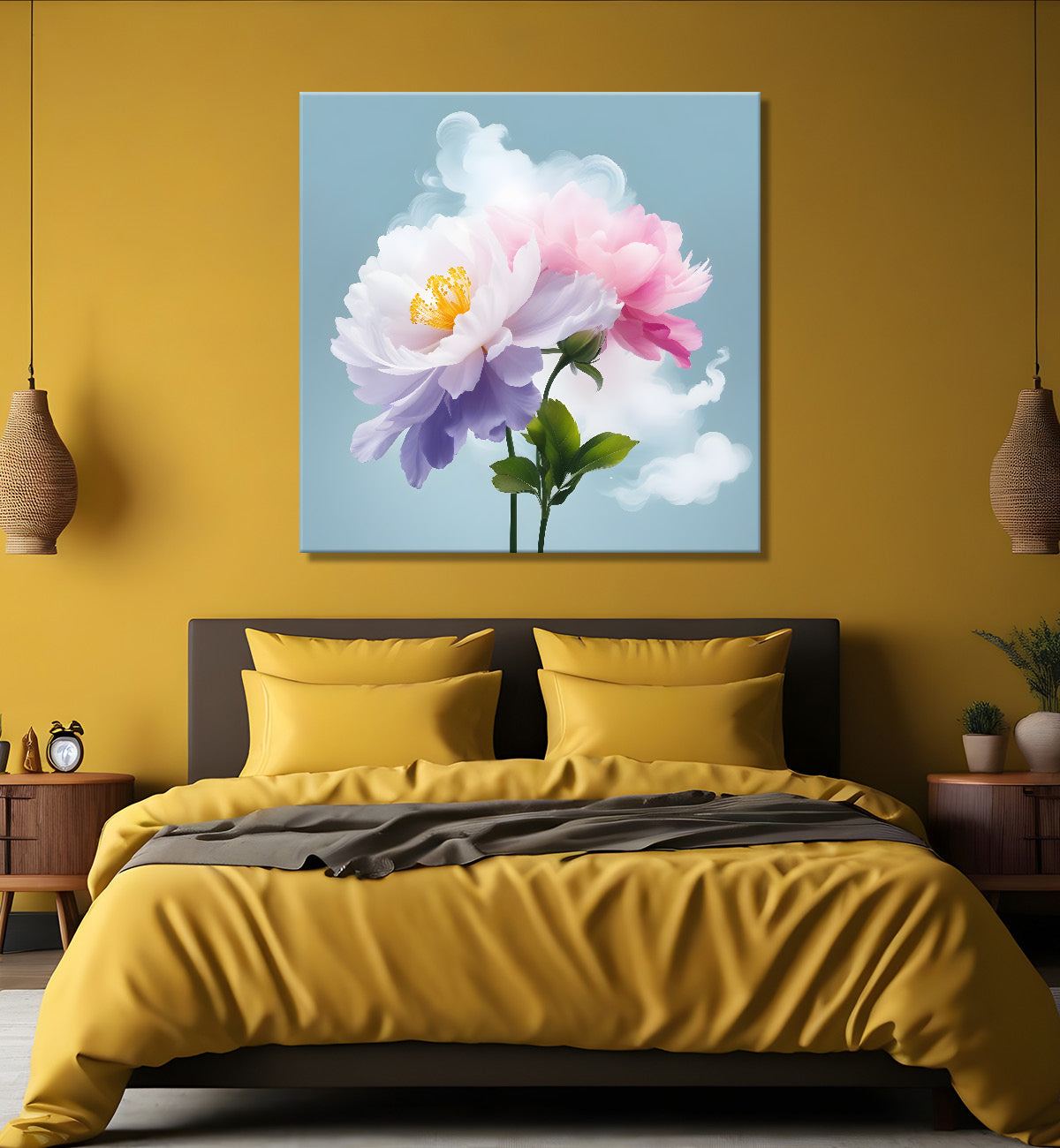 Colourful flowers in water colour painting  - Flower-S-333